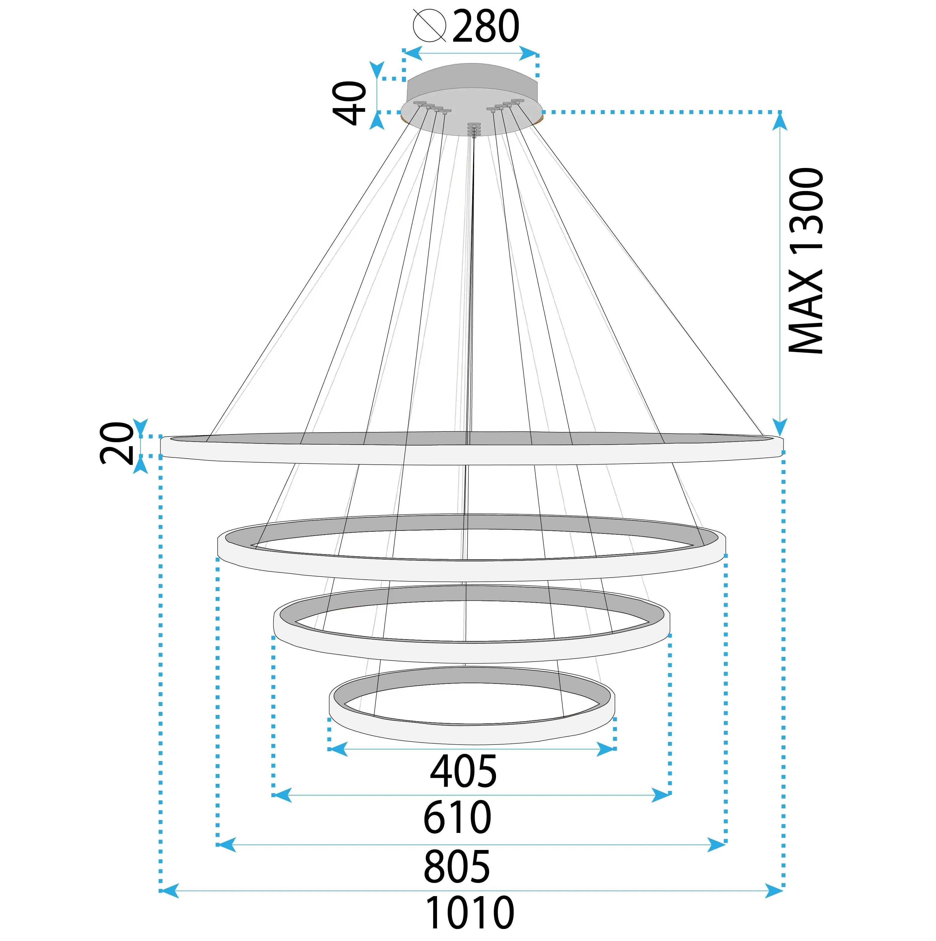 Lampa Wisząca LED LHJ009-CP4 ZŁOTA 5