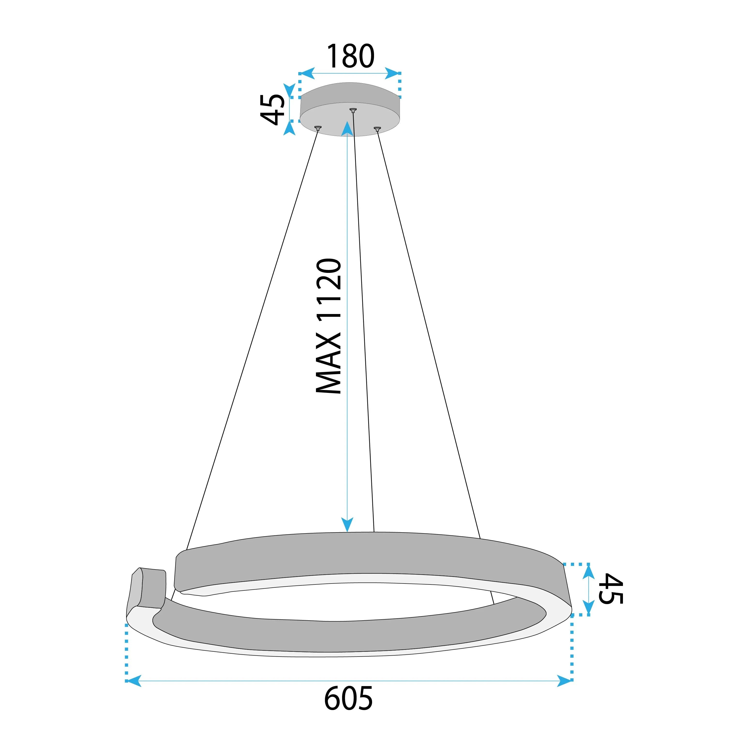 LAMPA WISZĄCA LED LHJ053-CP1 C ZŁOTA SZCZOTKOWANA 60CM 5