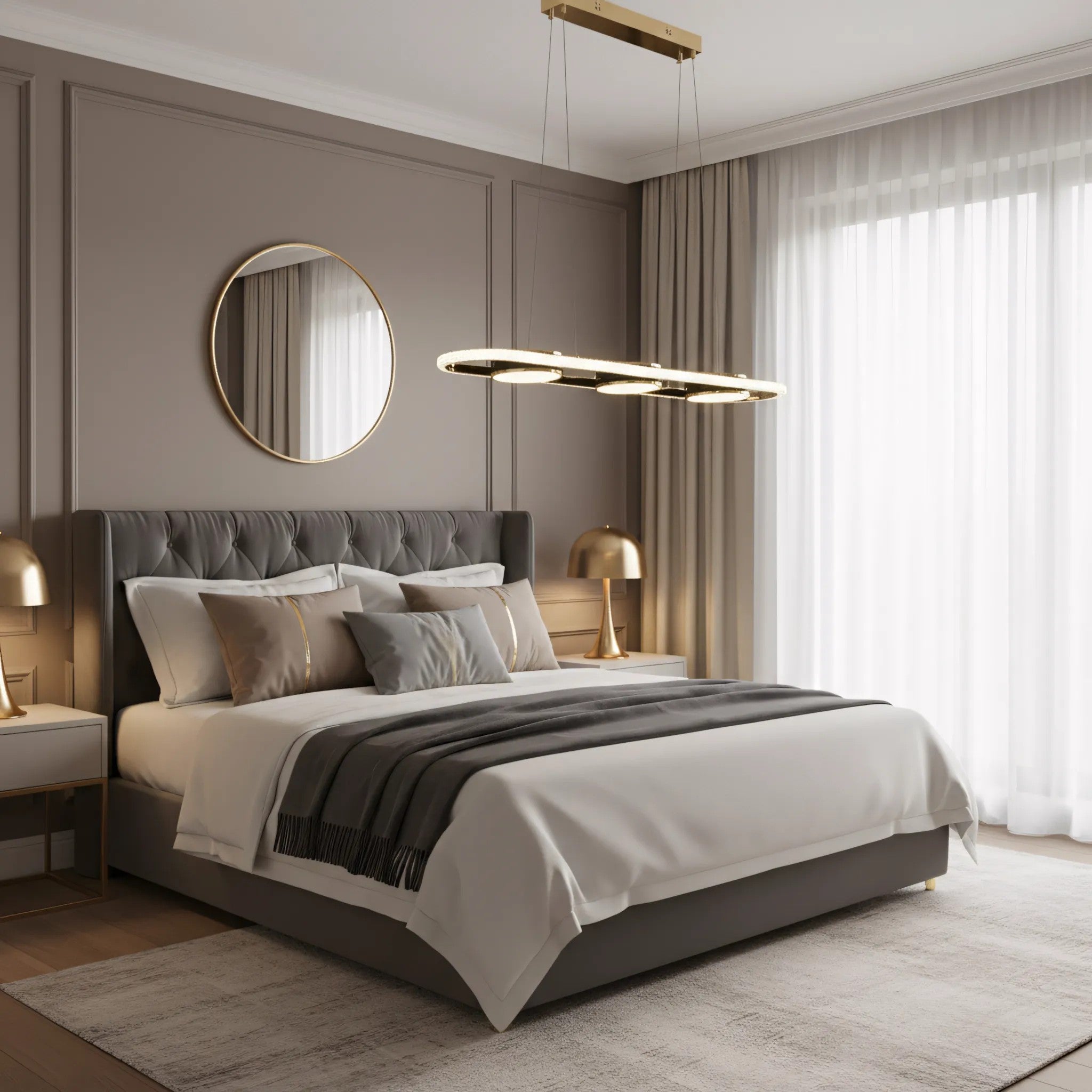 LAMPA SUFITOWA WISZĄCA LED G135-CP Złota 5