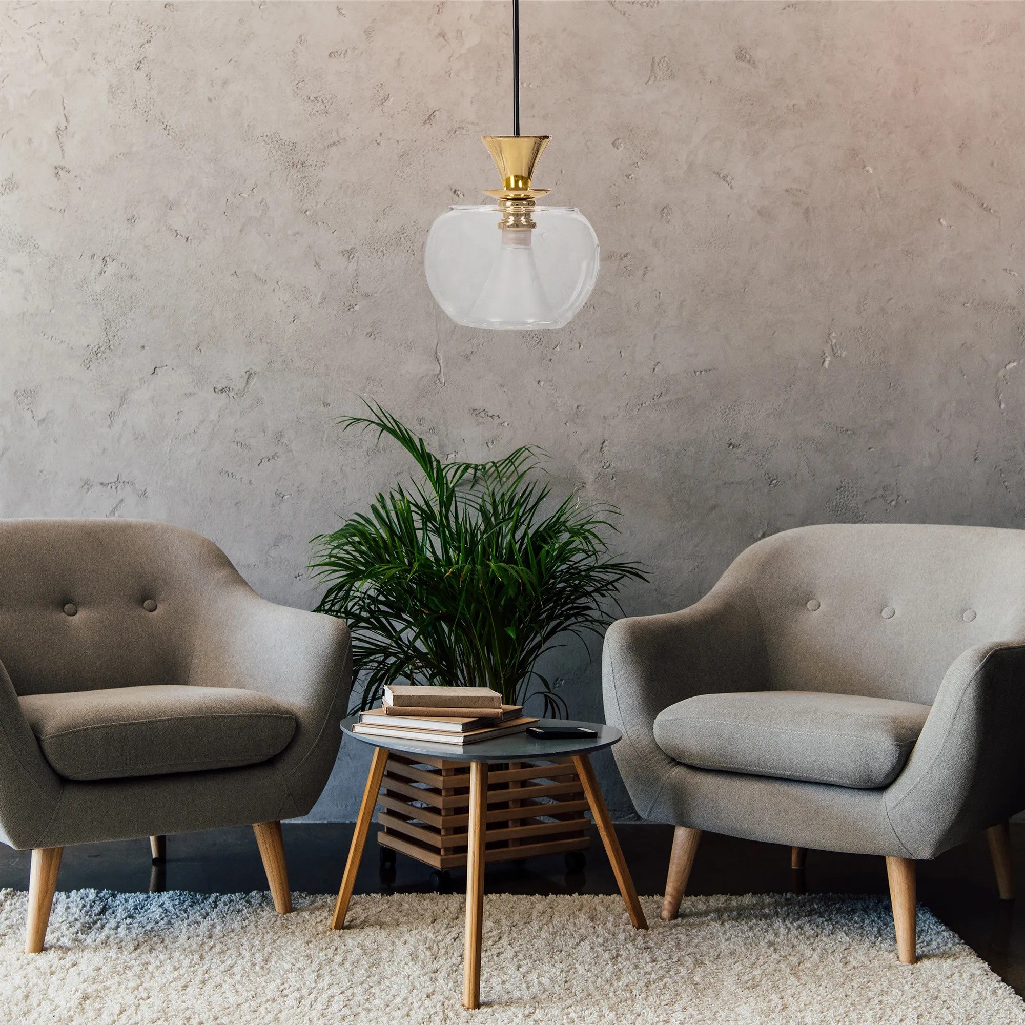 Lampa Sufitowa Wisząca Szklana Kula APP902-1CP Złota 5