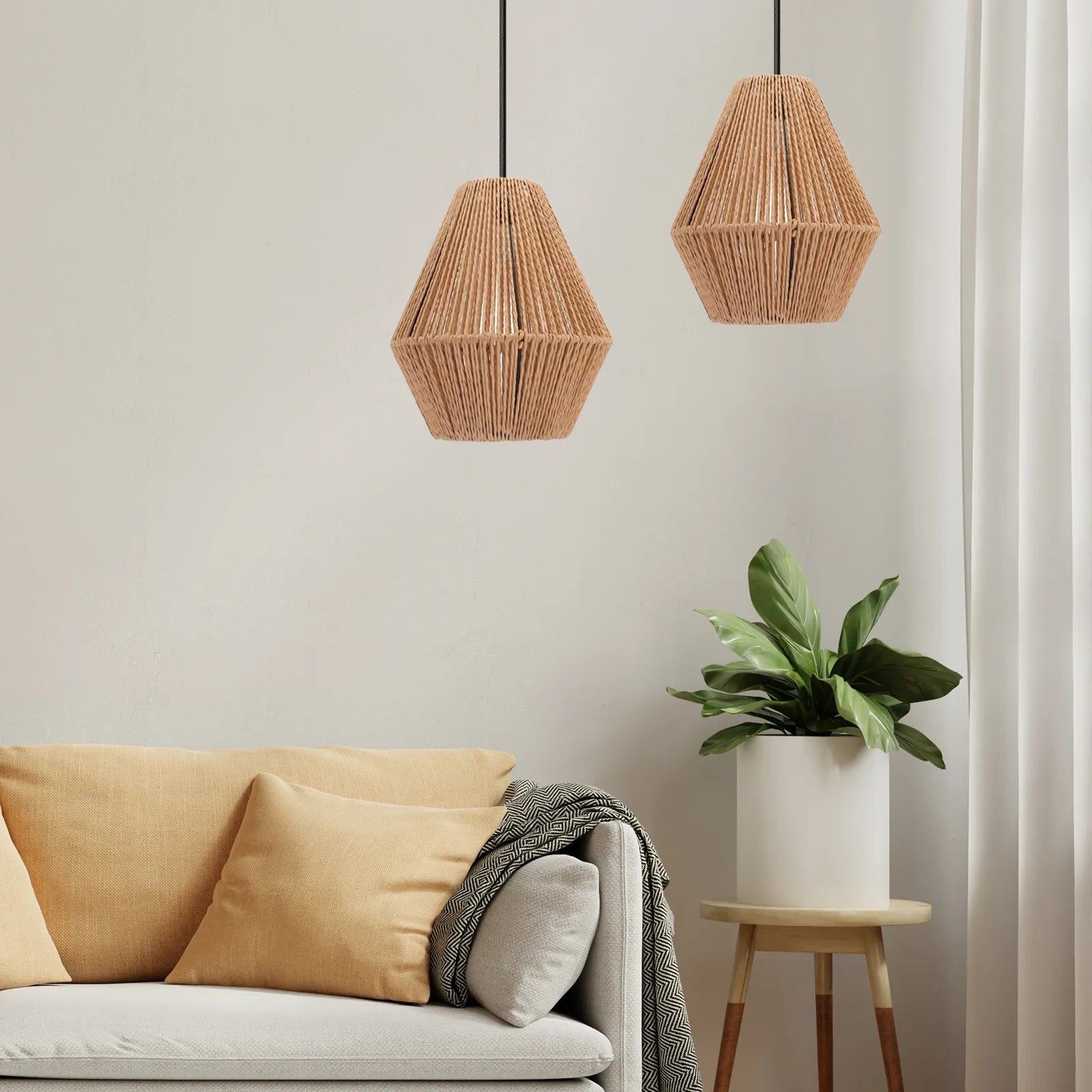 Lampa Wisząca Boho APP1150-1W WOOD 5