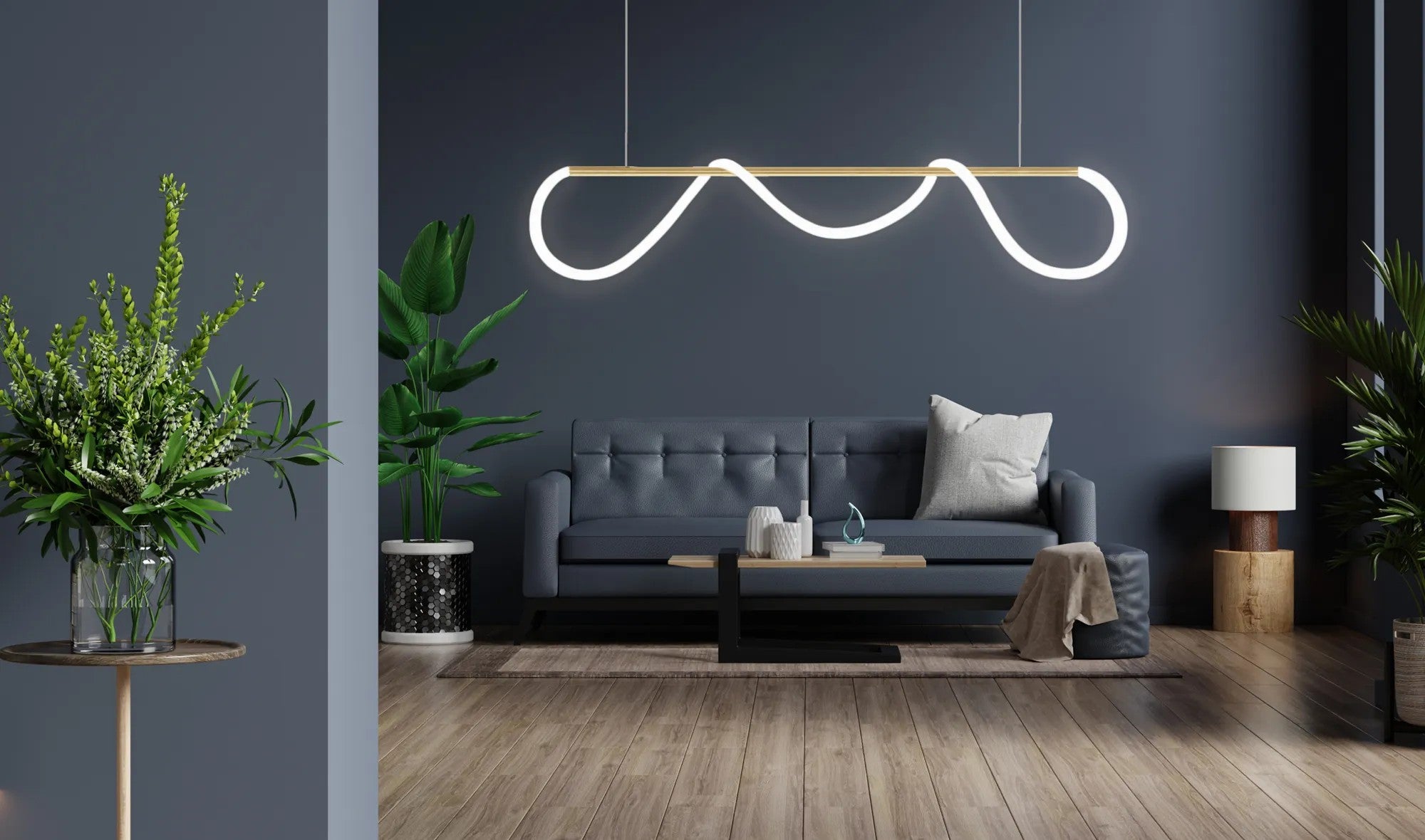 Lampa Sufitowa LED APP854-CP Long Złota 5