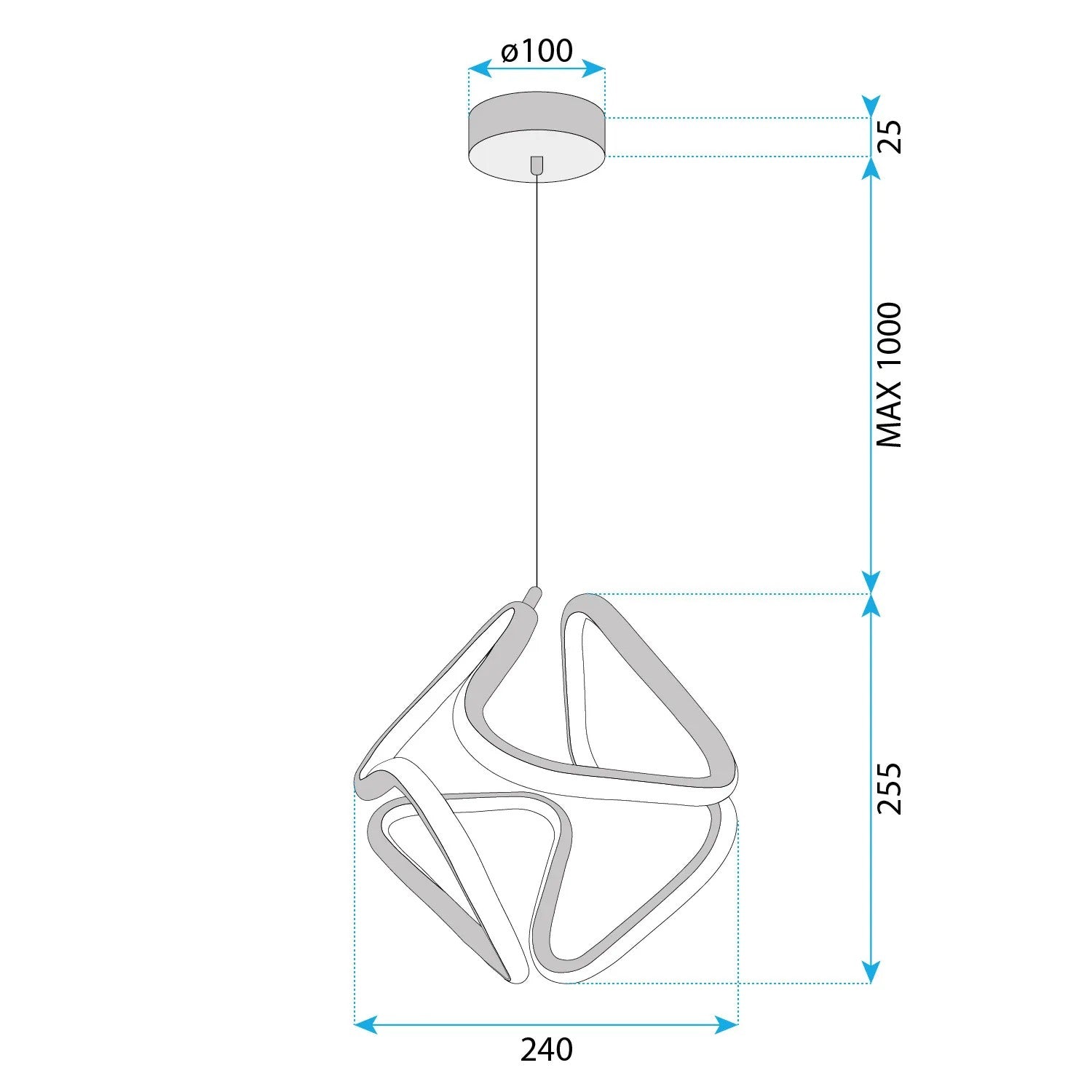 LAMPA WISZĄCA LED G067-CP ZŁOTA 5
