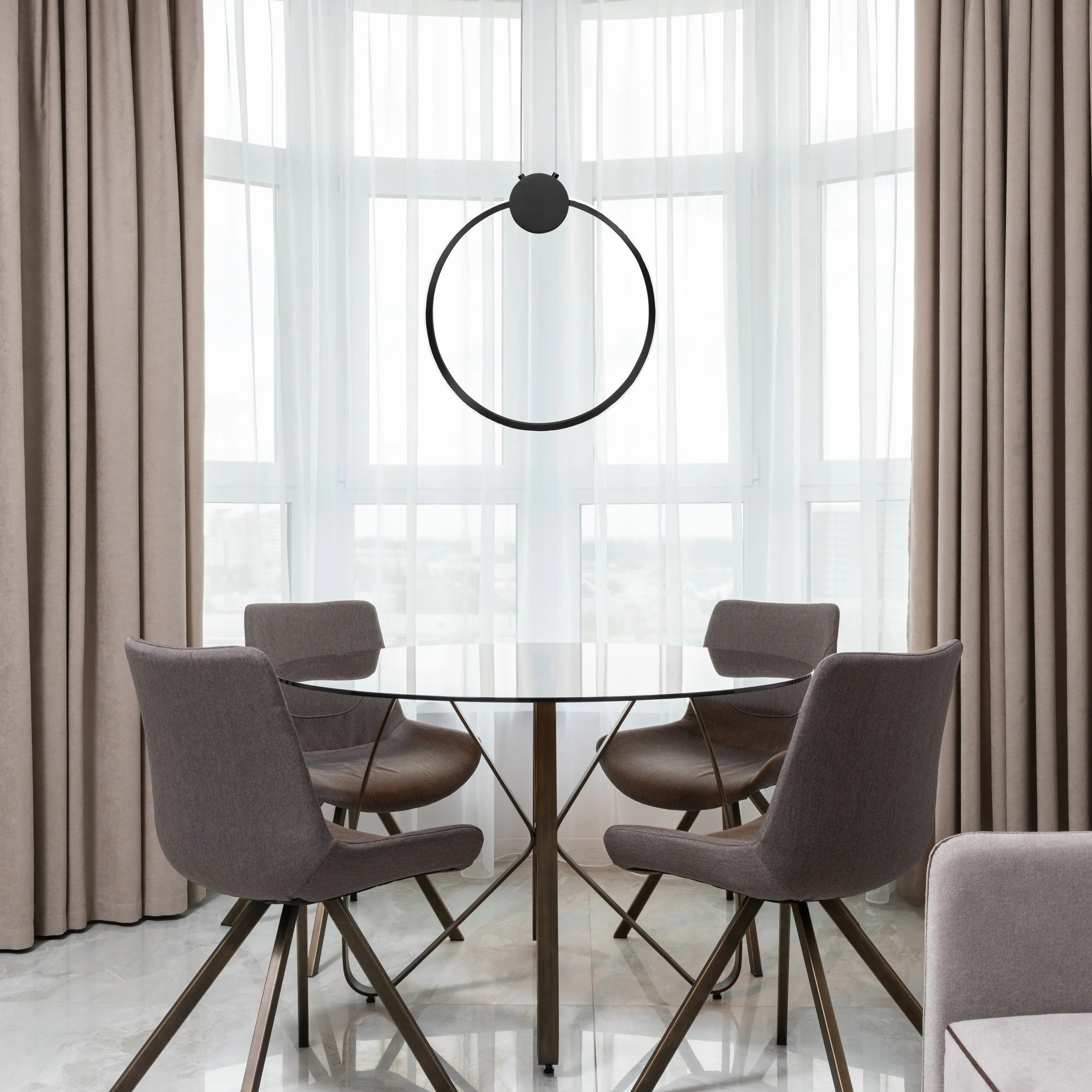 LAMPA SUFITOWA WISZĄCA LED APP1392-CP BLACK 30cm 5