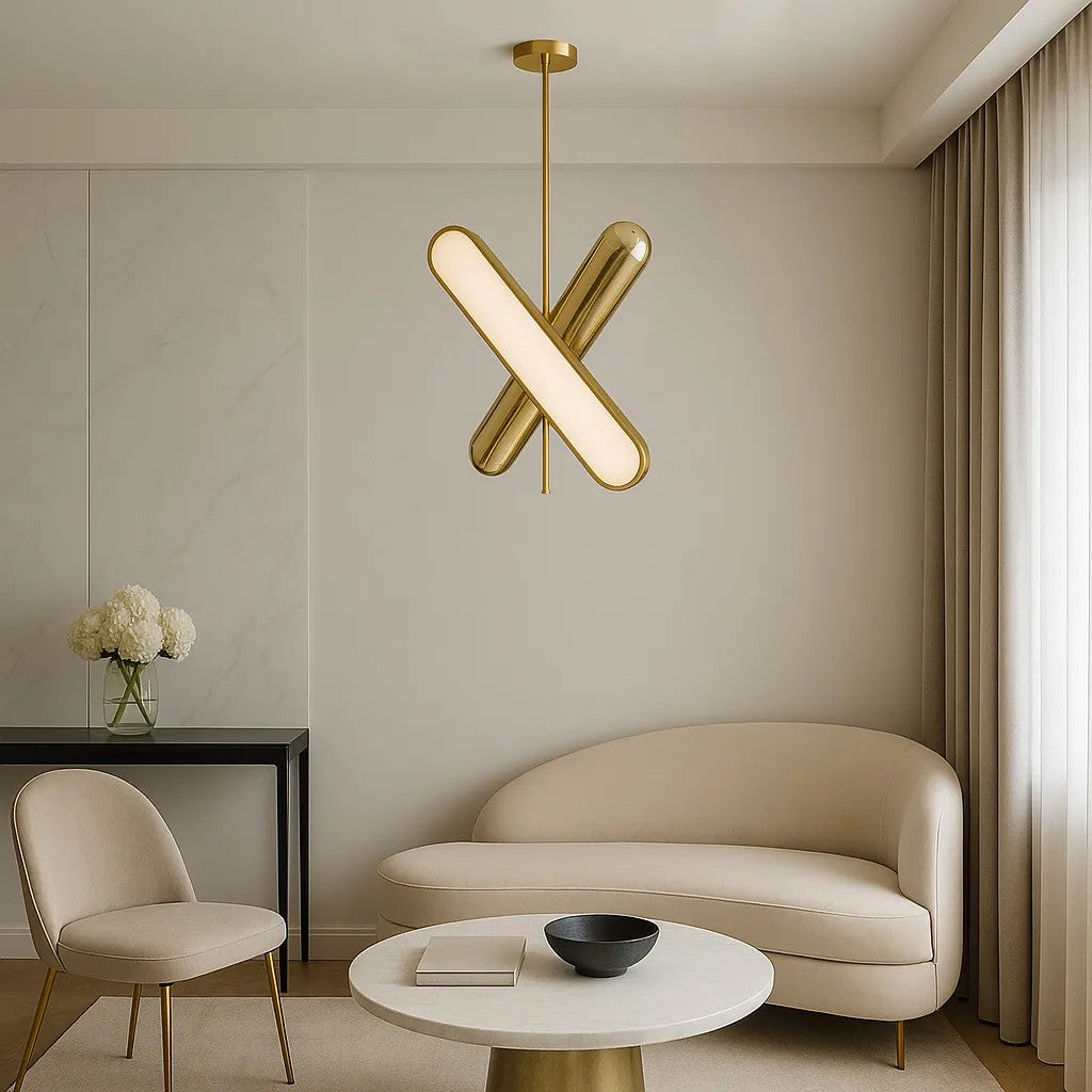 Lampa Sufitowa Wisząca LED APP832-CP Złota 5