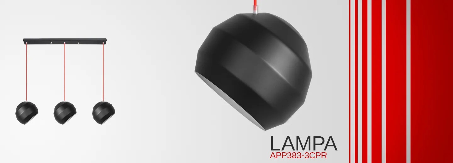 Lampa Sufitowa Wisząca Potrójna APP383-3CPR 5