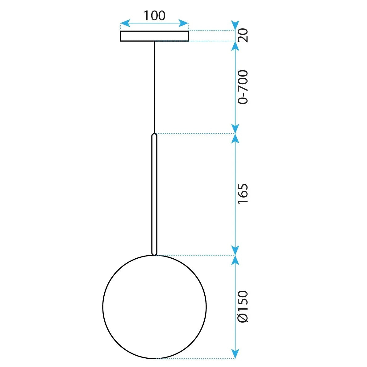 Lampa Sufitowa Wisząca Szklana Kula 15cm CHROM APP1681-1CP 5