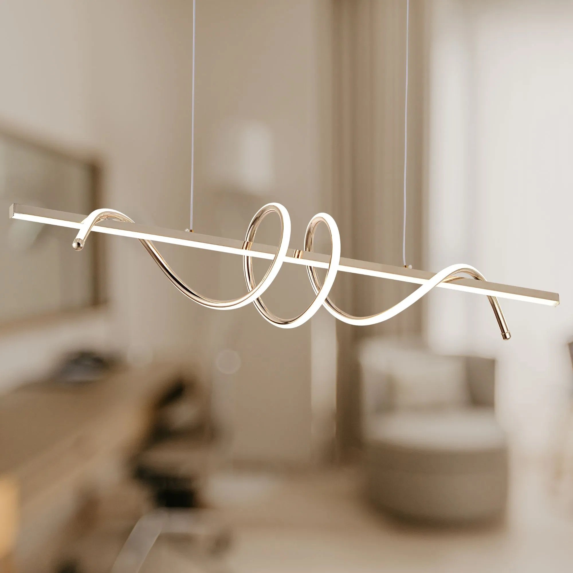 LAMPA WISZĄCA LED G065-CP Złota 5