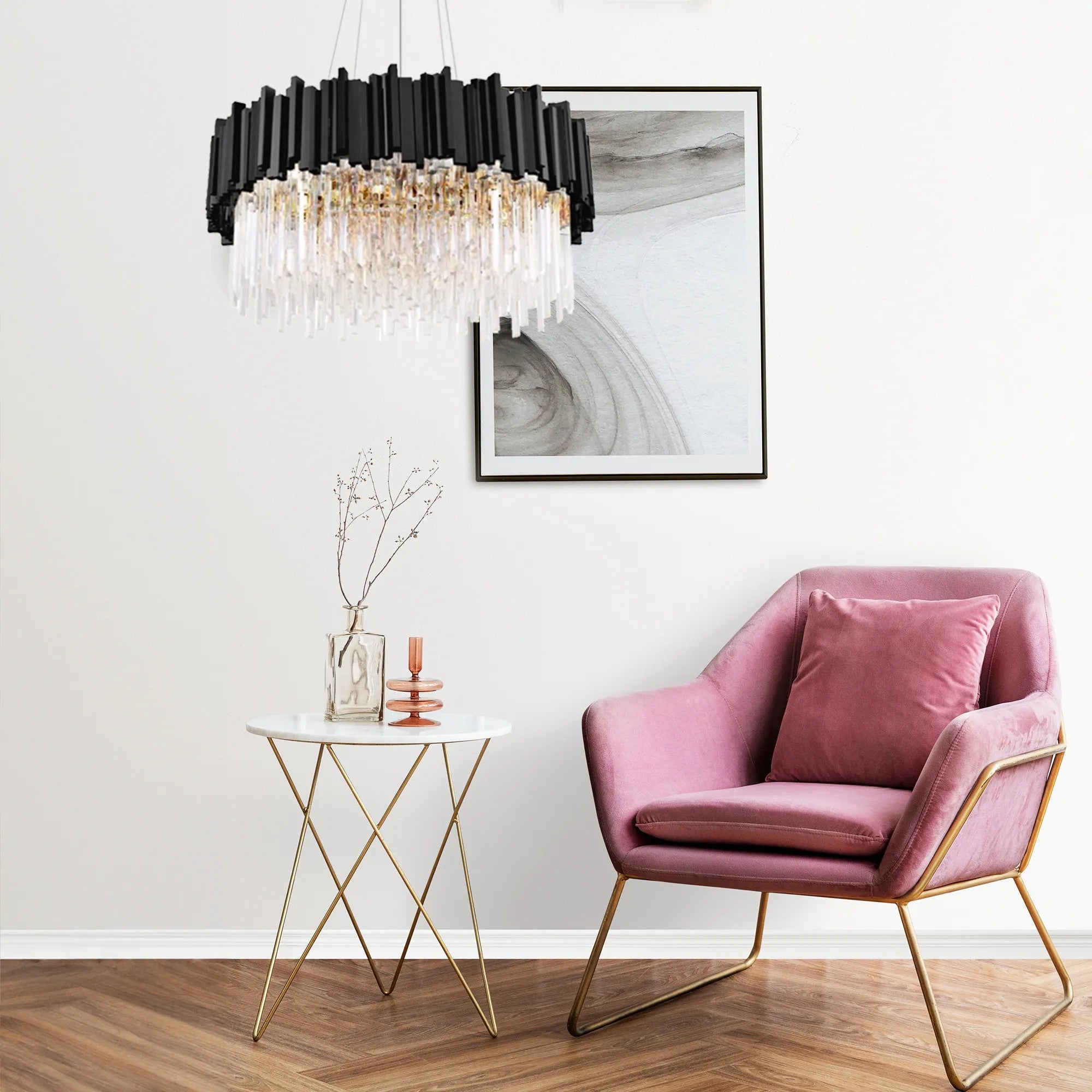 Lampa Sufitowa Plafon Kryształowa APP1481-1C Black Matt 5