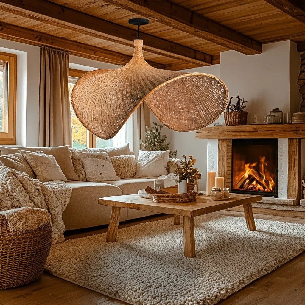 LAMPA WISZĄCA BAMBUSOWA APP1641-1CP 50cm 5