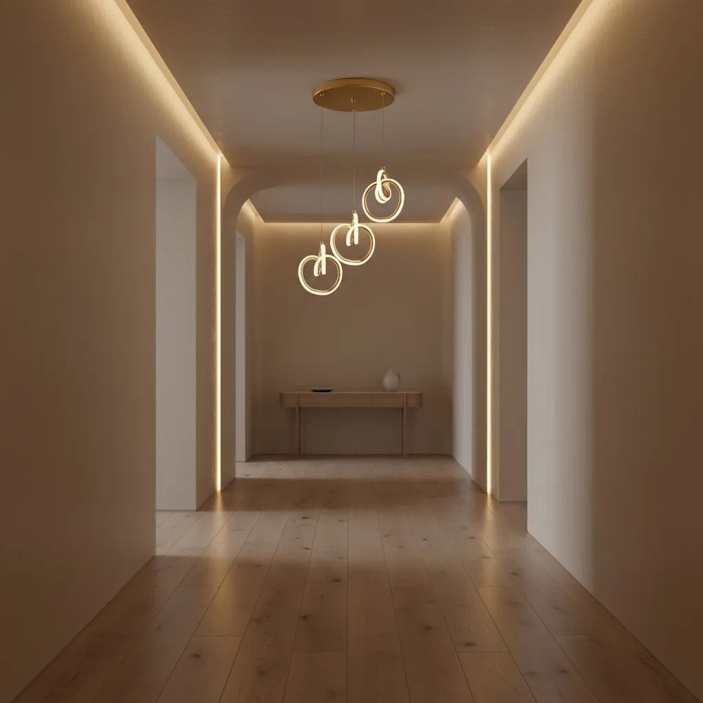 LAMPA SUFITOWA WISZĄCA LED LHJ093-3CP ZŁOTA 5