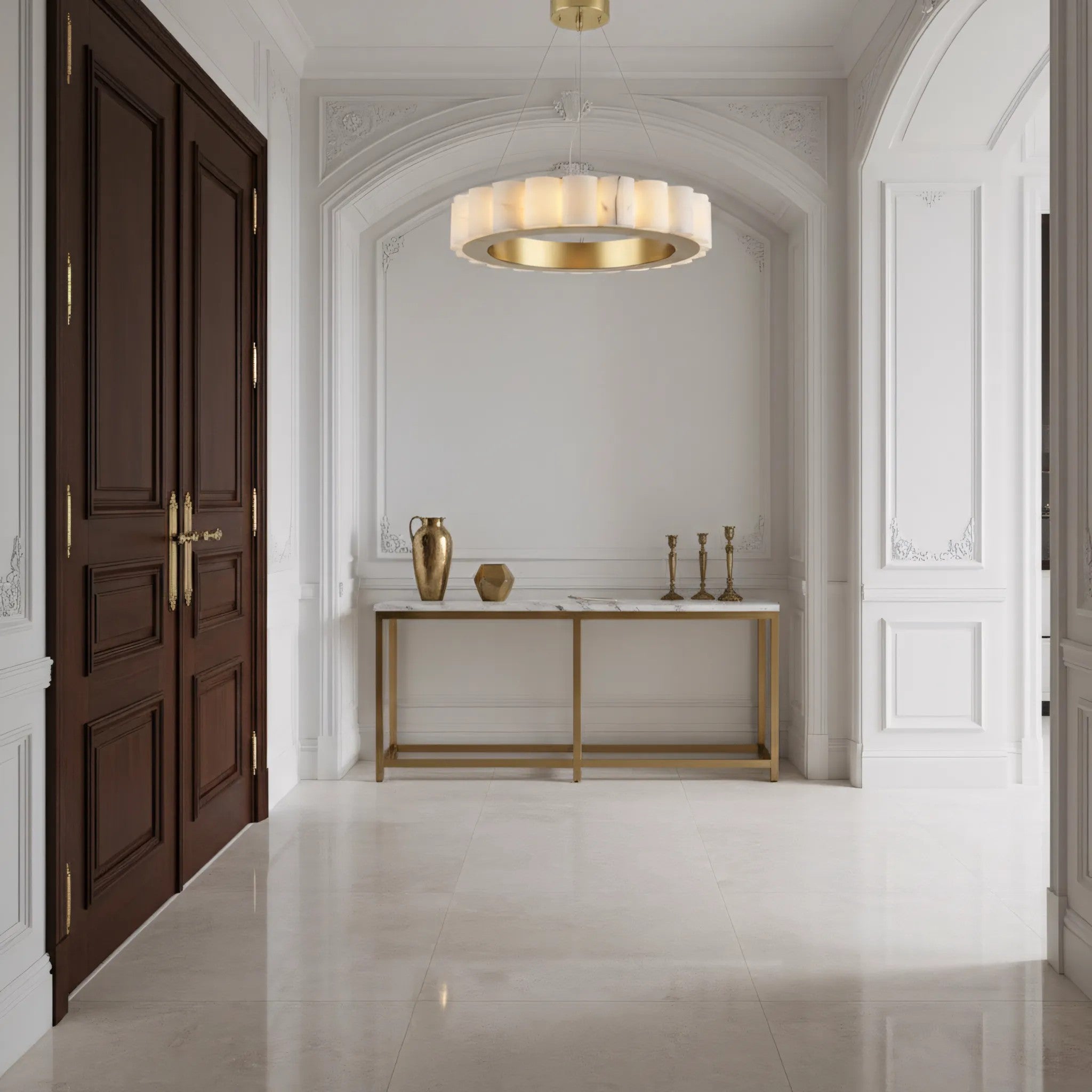 LAMPA SUFITOWA WISZĄCA LED APP1801-CP Brush Gold 5