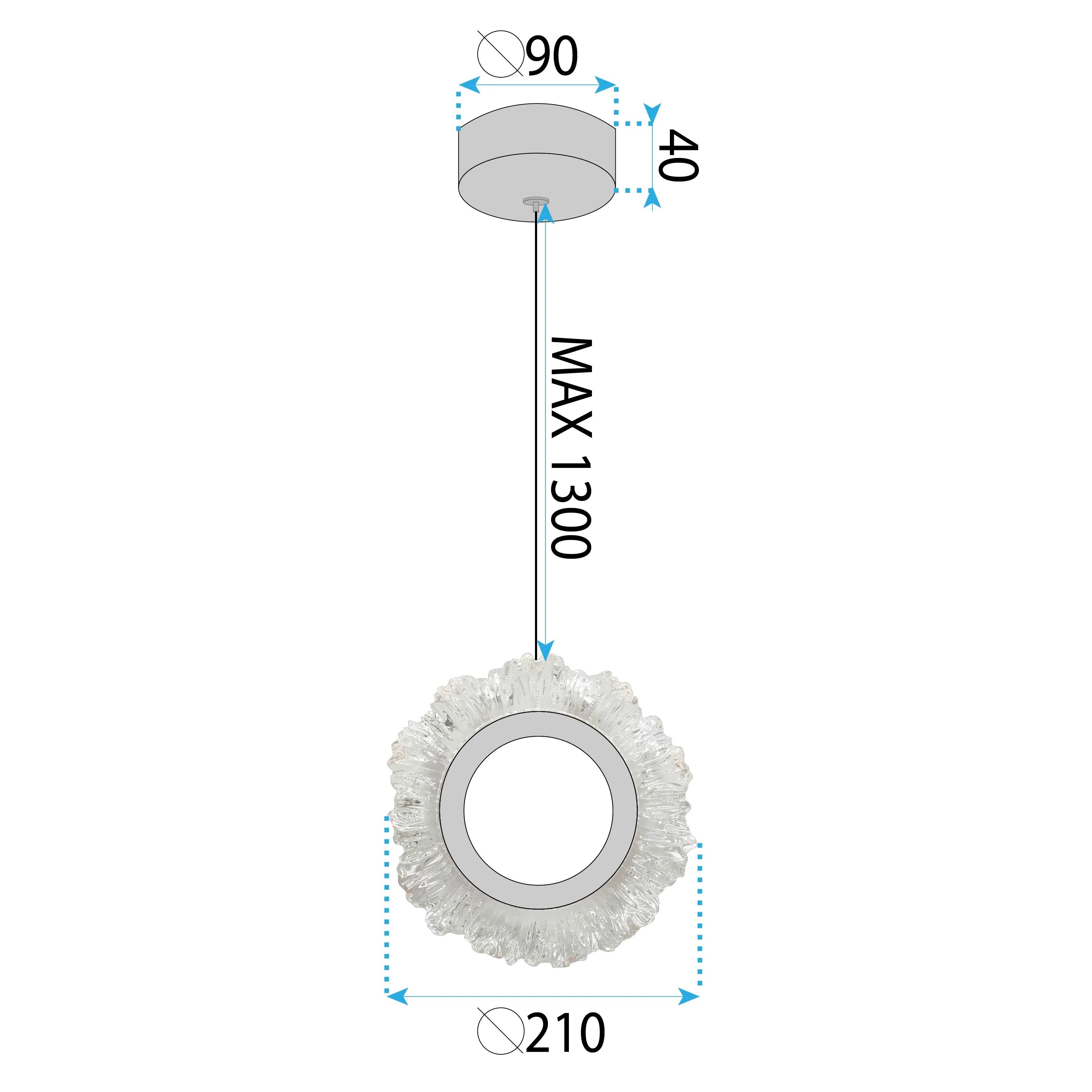 LAMPA SUFITOWA WISZĄCA LED LHJ102-1CP ZŁOTA 5