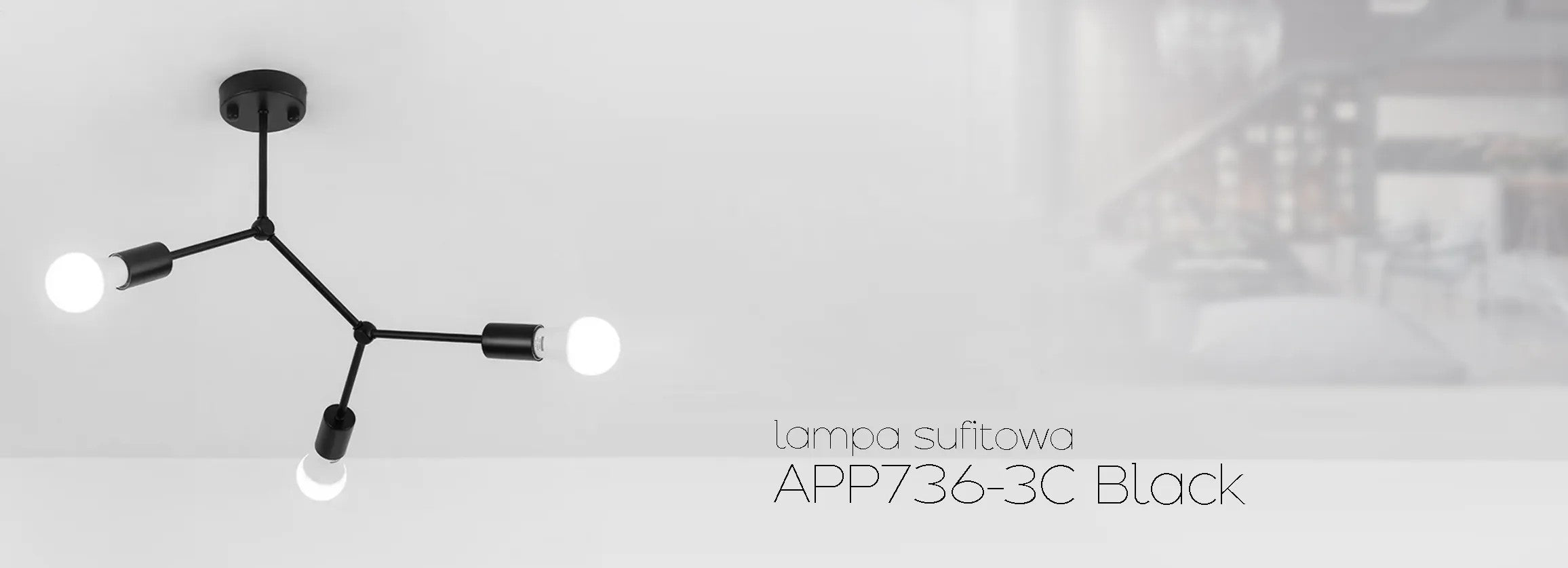 LAMPA SUFITOWA KLASYCZNA METAL LOFT APP736-3C Czarna 5