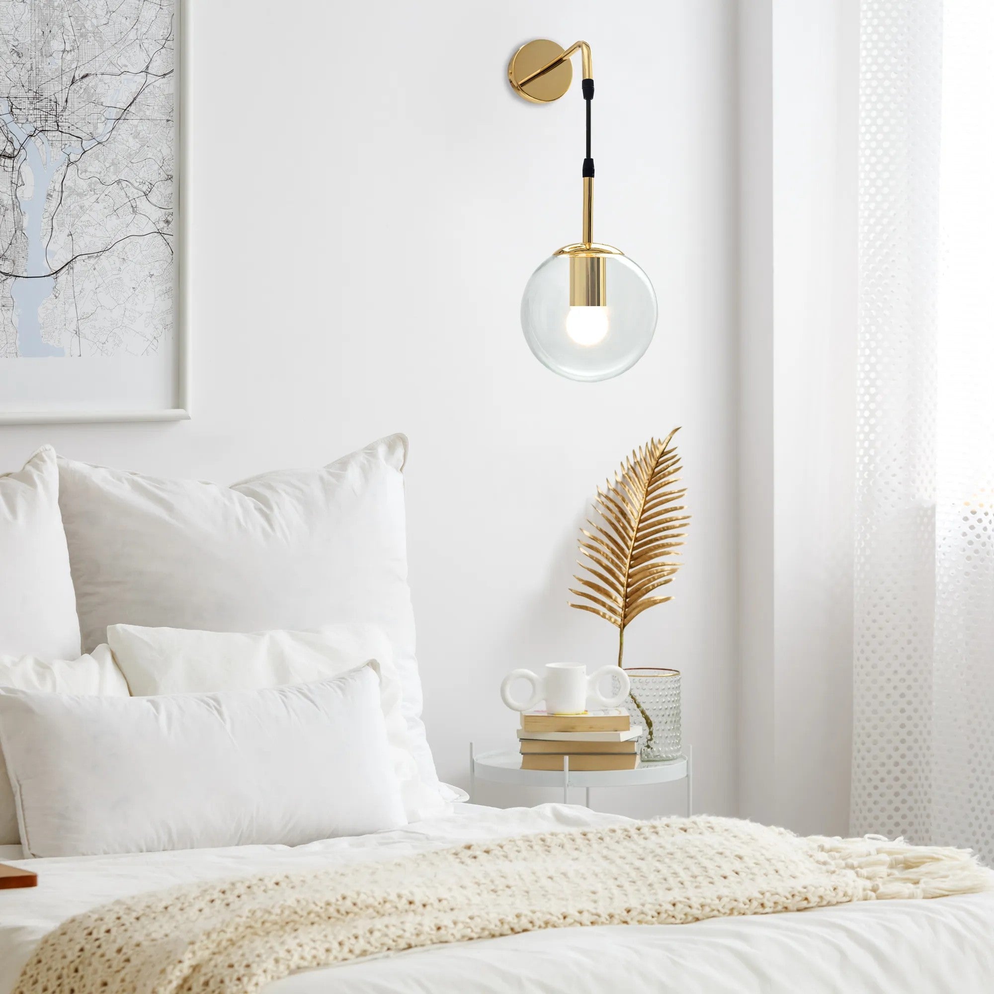 Lampa Ścienna Kinkiet Szklany APP685-1W Złota 5