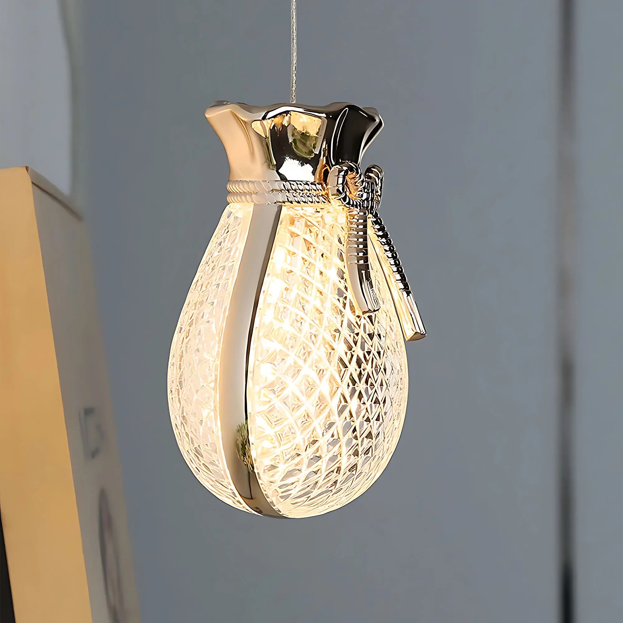LAMPA SUFITOWA WISZĄCA LHJ107-1CP JASNE RÓŻOWE ZŁOTO 5
