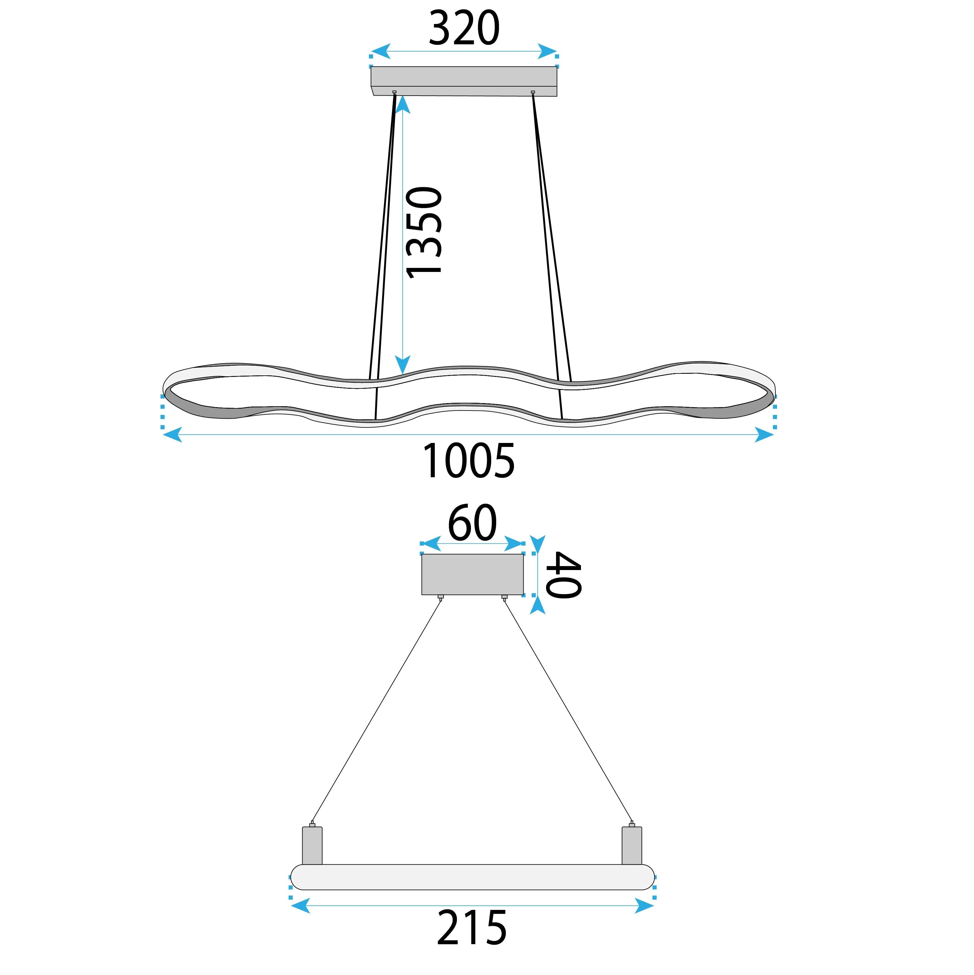 LAMPA SUFITOWA WISZĄCA LED LHJ026-CP CZARNA 5