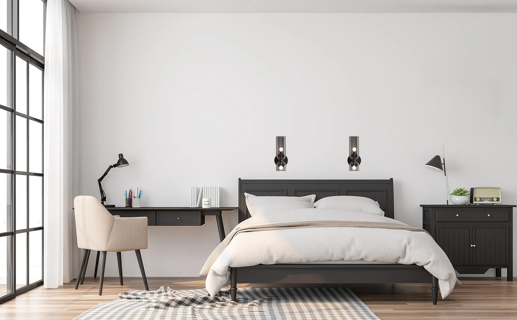 LAMPA ŚCIENNA KINKIET APP1208-2W Czarna 5