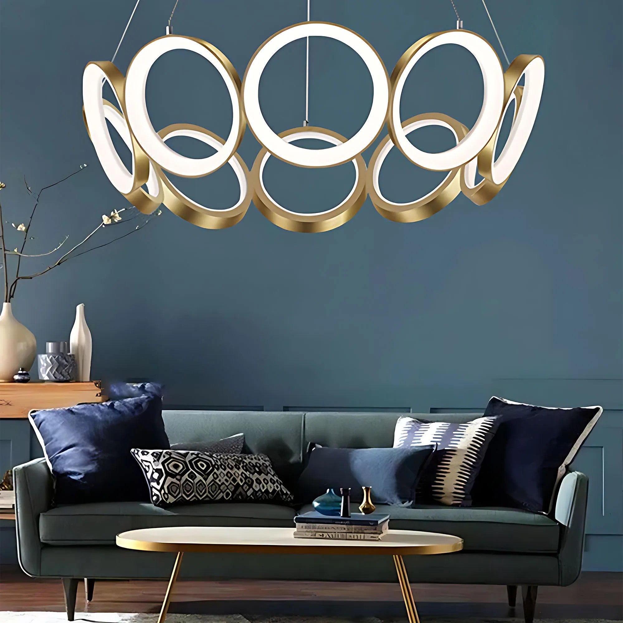 LAMPA WISZĄCA LED APP1800-CP ZŁOTA SZCZOTKOWANA 5