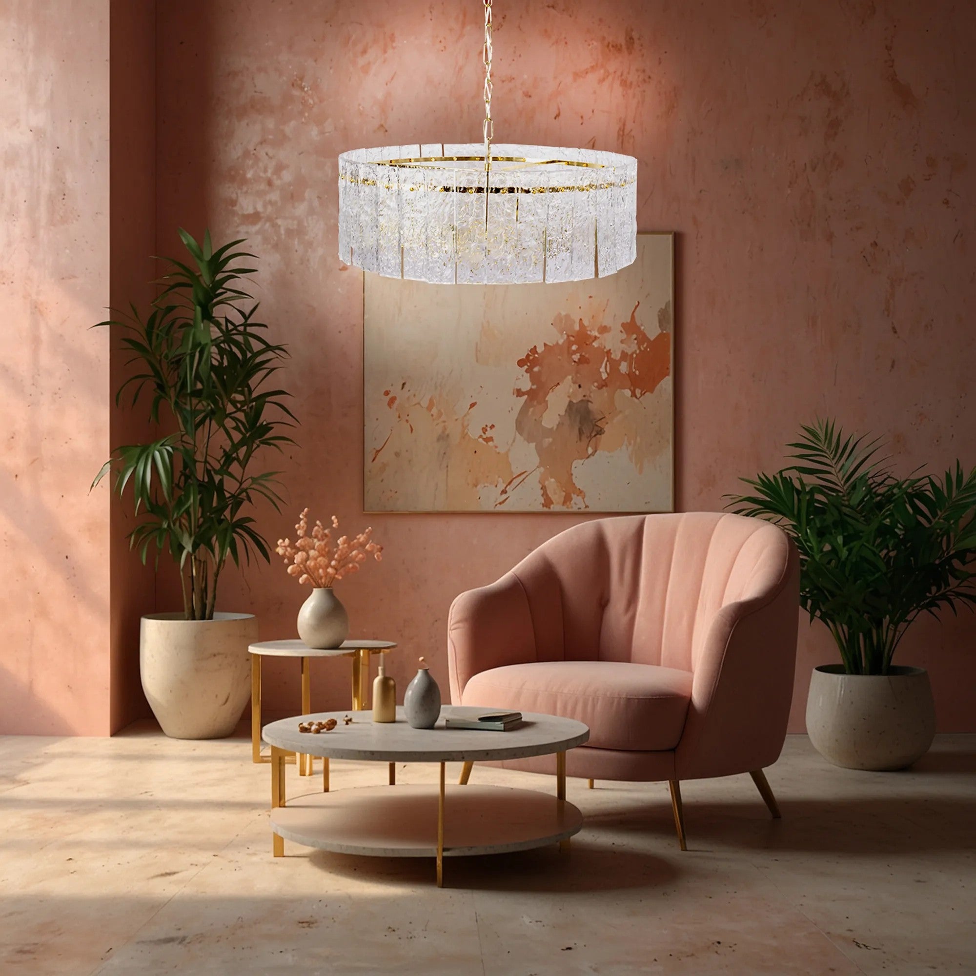 Lampa Wisząca Z Kryształami APP1779-CP 60CM ZŁOTA 5
