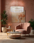 Lampa Wisząca Z Kryształami APP1779-CP 60CM ZŁOTA 5