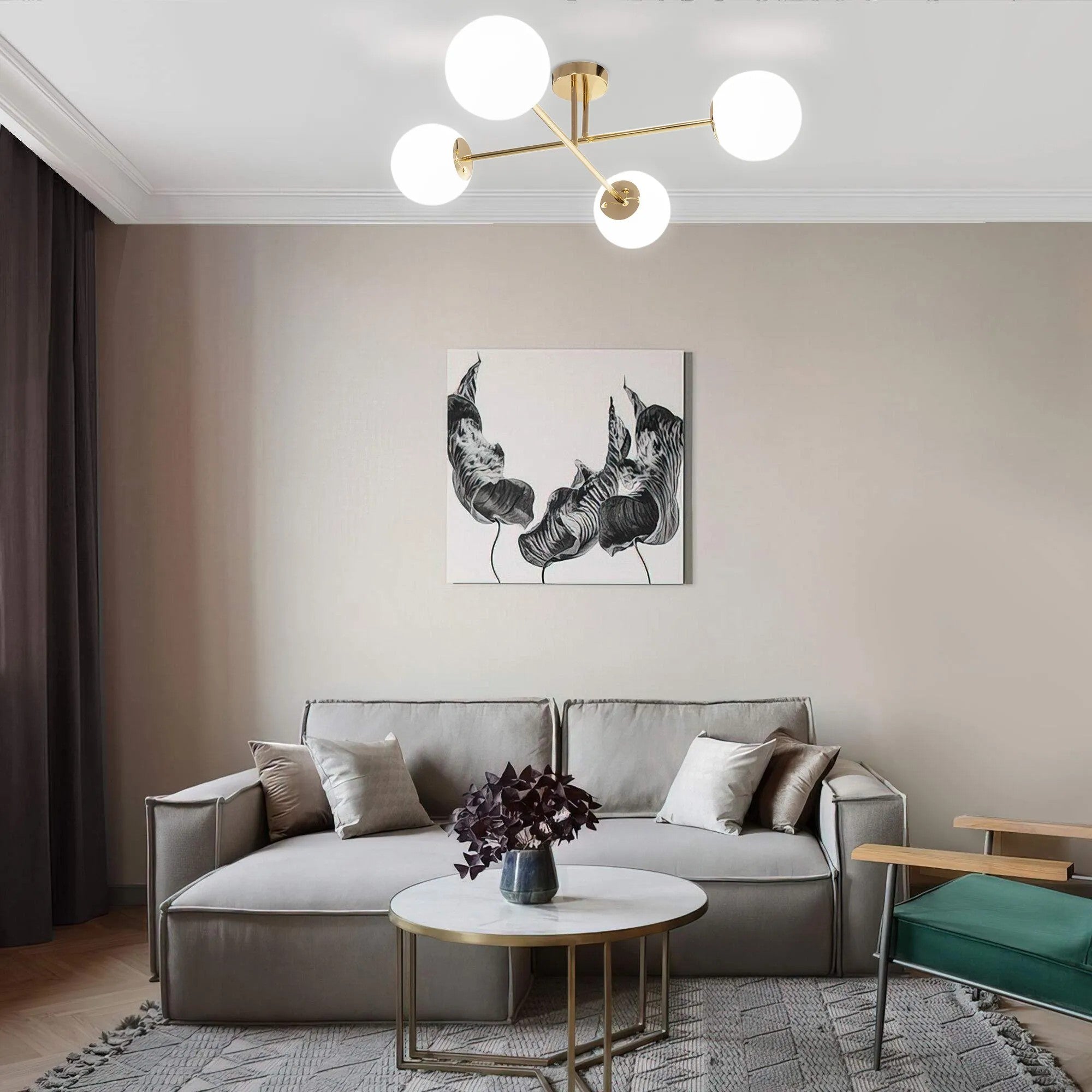 Lampa Sufitowa APP1248-4CP Złota 5