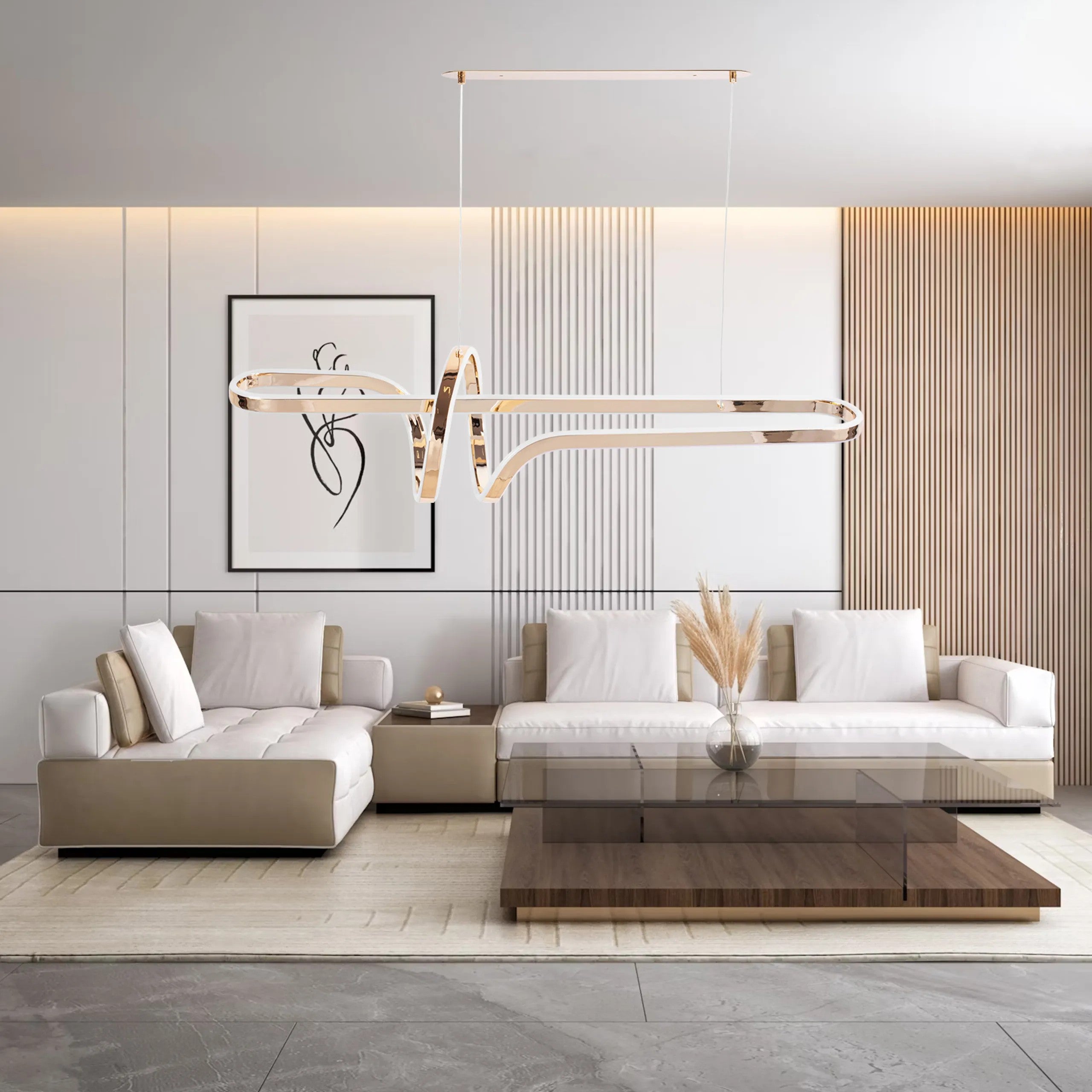 LAMPA WISZĄCA LED G039-CP Złota 5