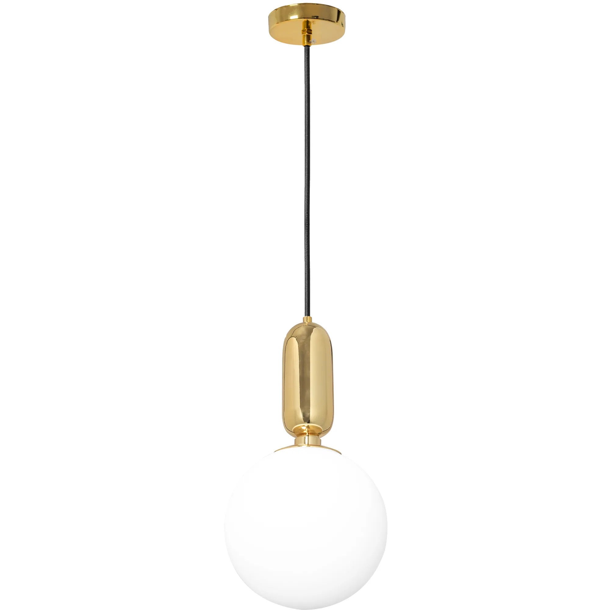 Lampa Sufitowa Wisząca Szklana Metalowa APP474-1CP Złota 5