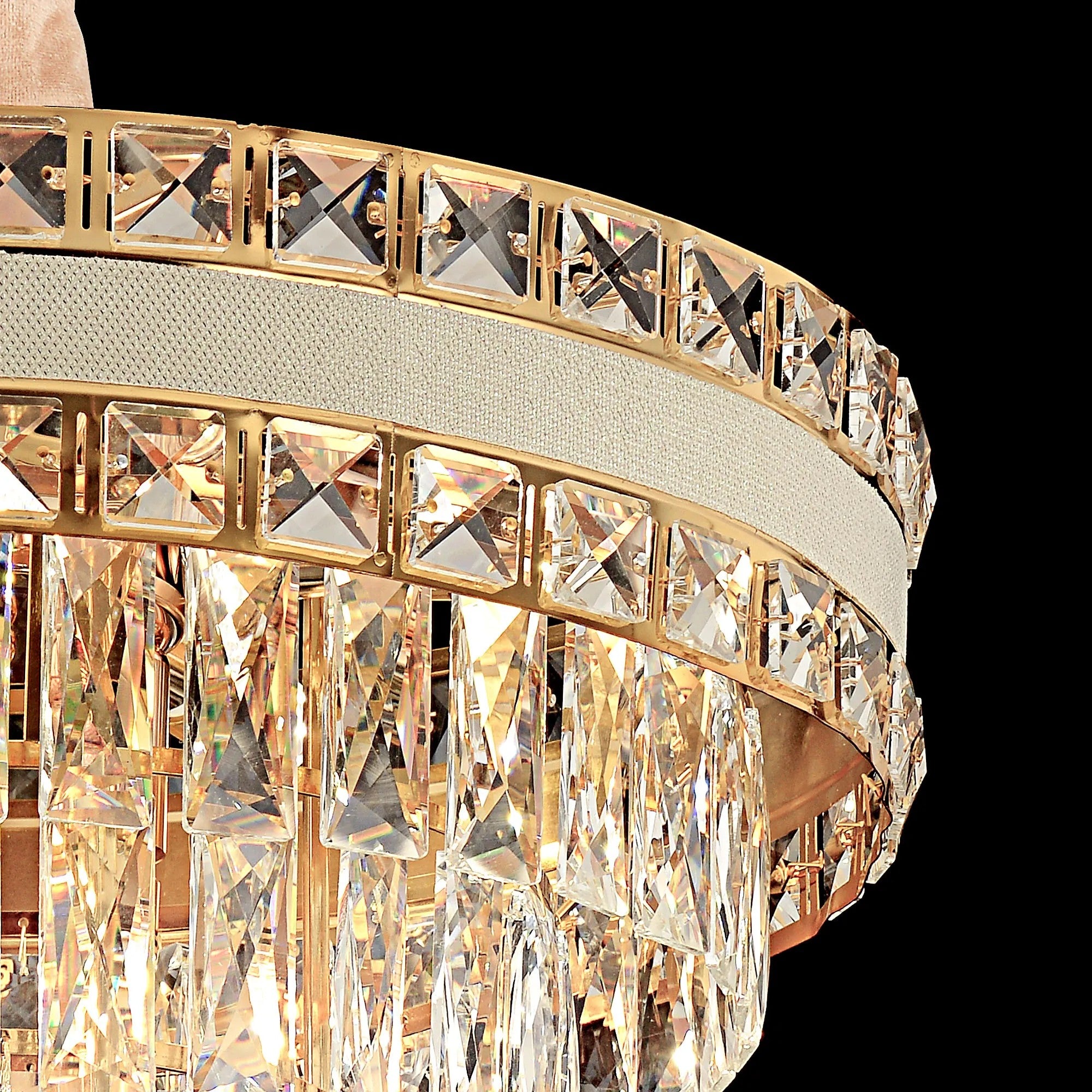 Lampa Wisząca Z Kryształami G047-CP 40CM ZŁOTA 5