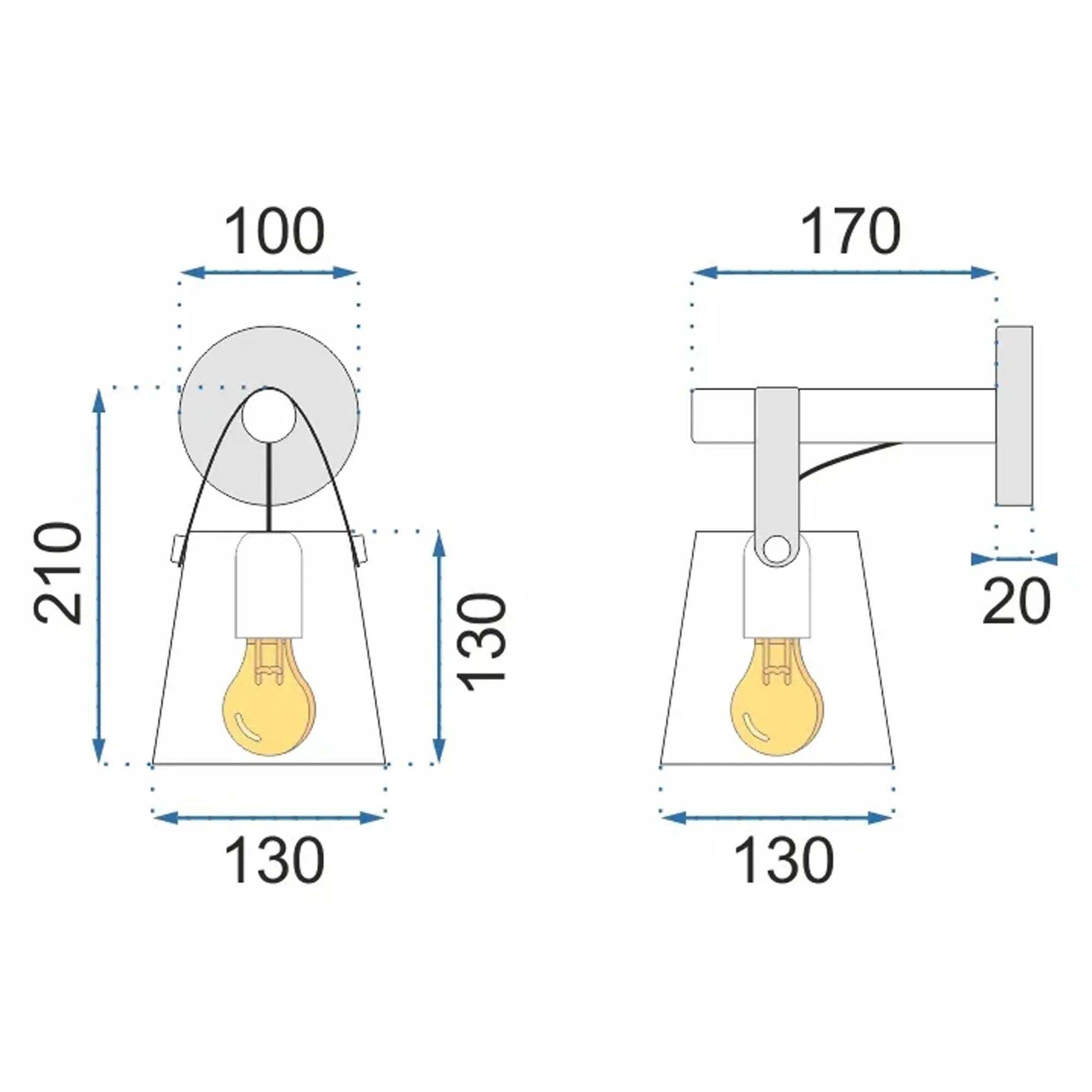 Lampa Kinkiet Ścienny Metalowy Z Paskiem APP466-1W Czarna 5