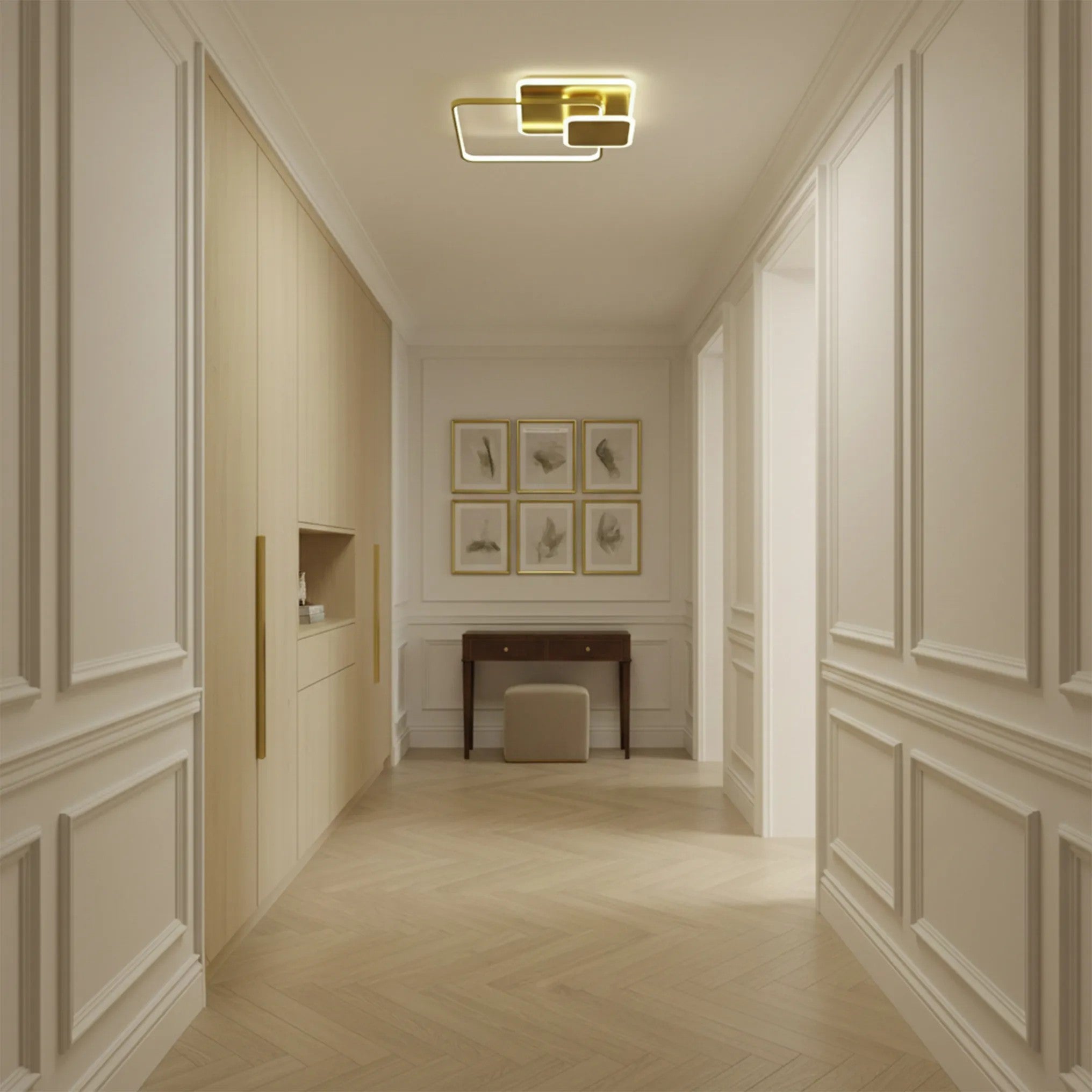 Lampa Sufitowa APP1714-C Plafon LED Złota Szczotkowana + Pilot 5