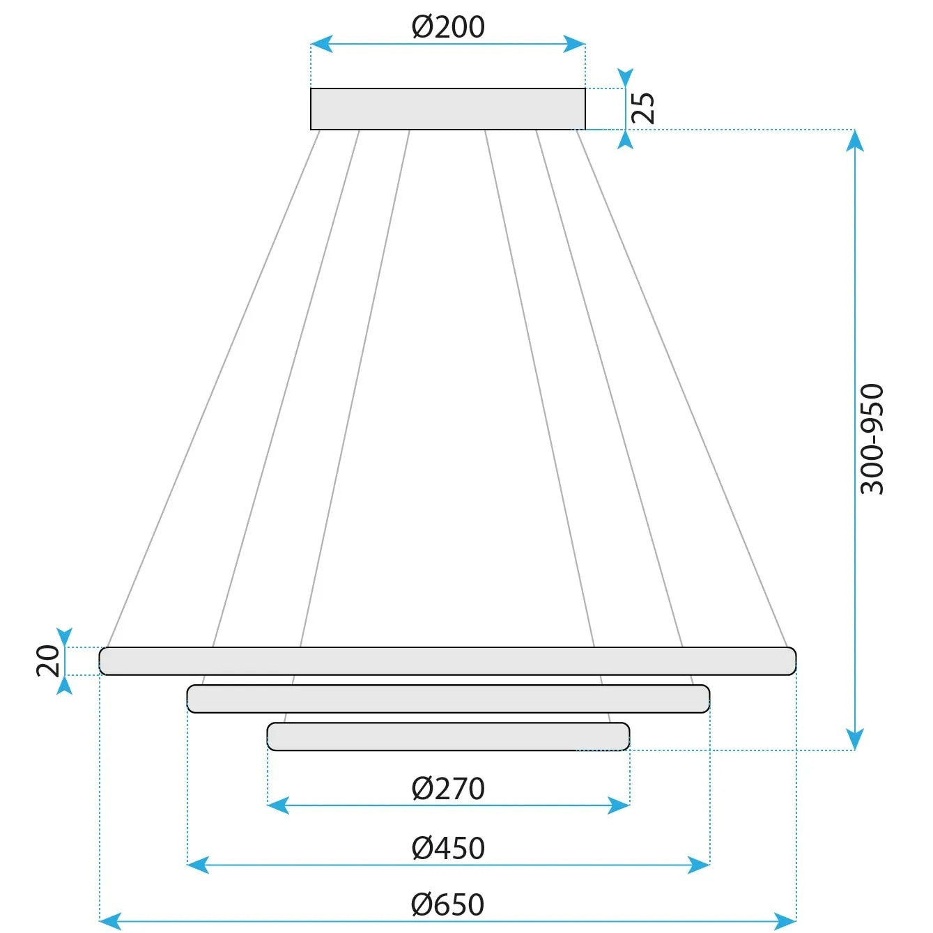 LAMPA WISZĄCA LED G036-CP ZŁOTA 5
