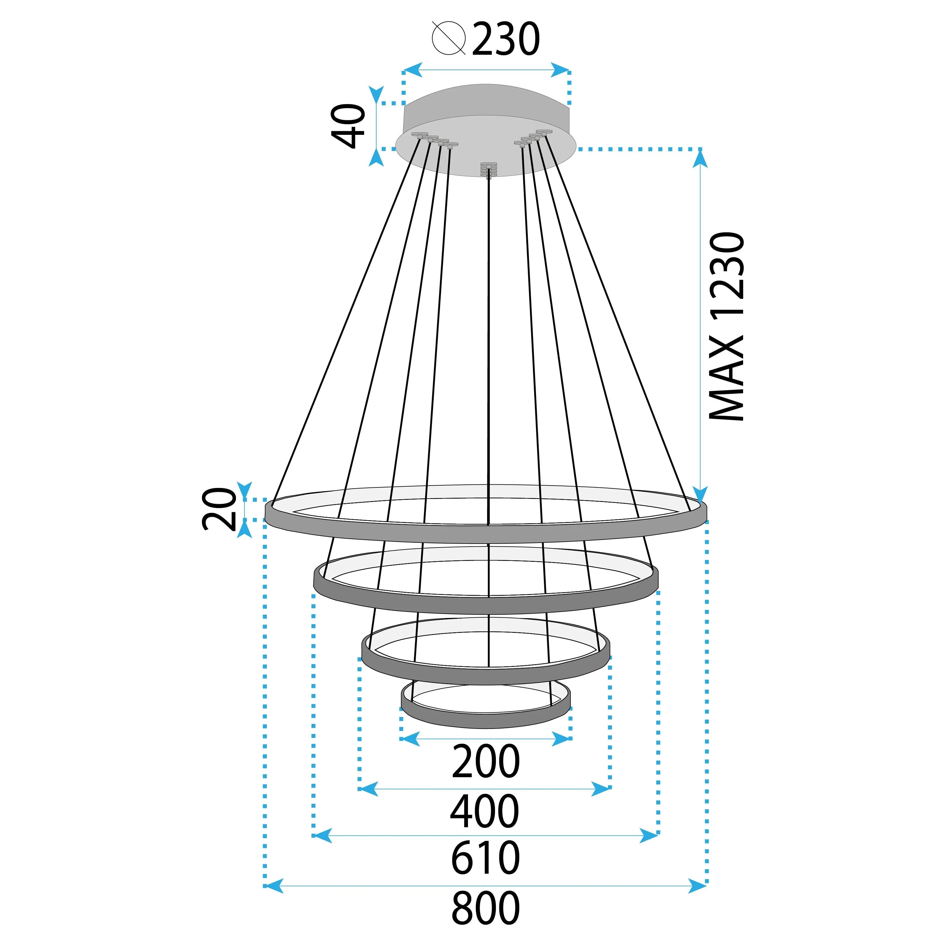 Lampa Wisząca LHJ014-CP4 BLACK 5