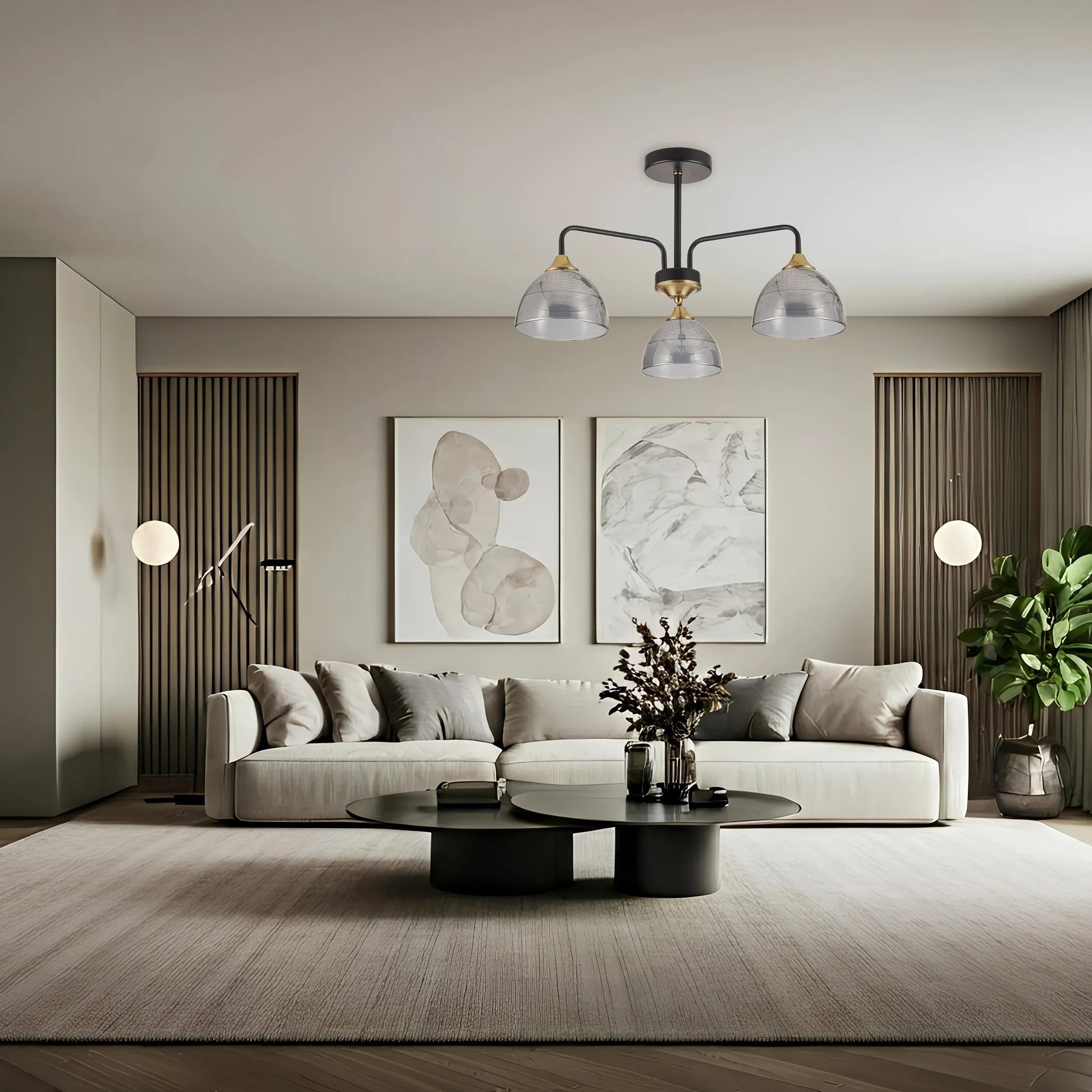 LAMPA SUFITOWA WISZĄCA G084-3C BLACK GREY 5