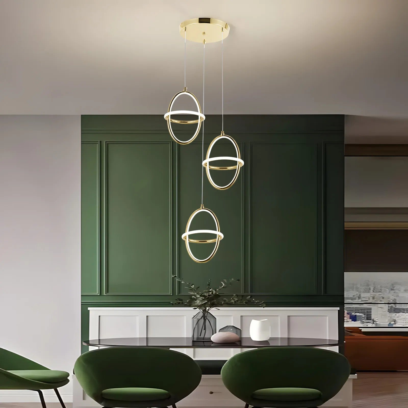 LAMPA WISZĄCA LED G064-3CPR Złota 5