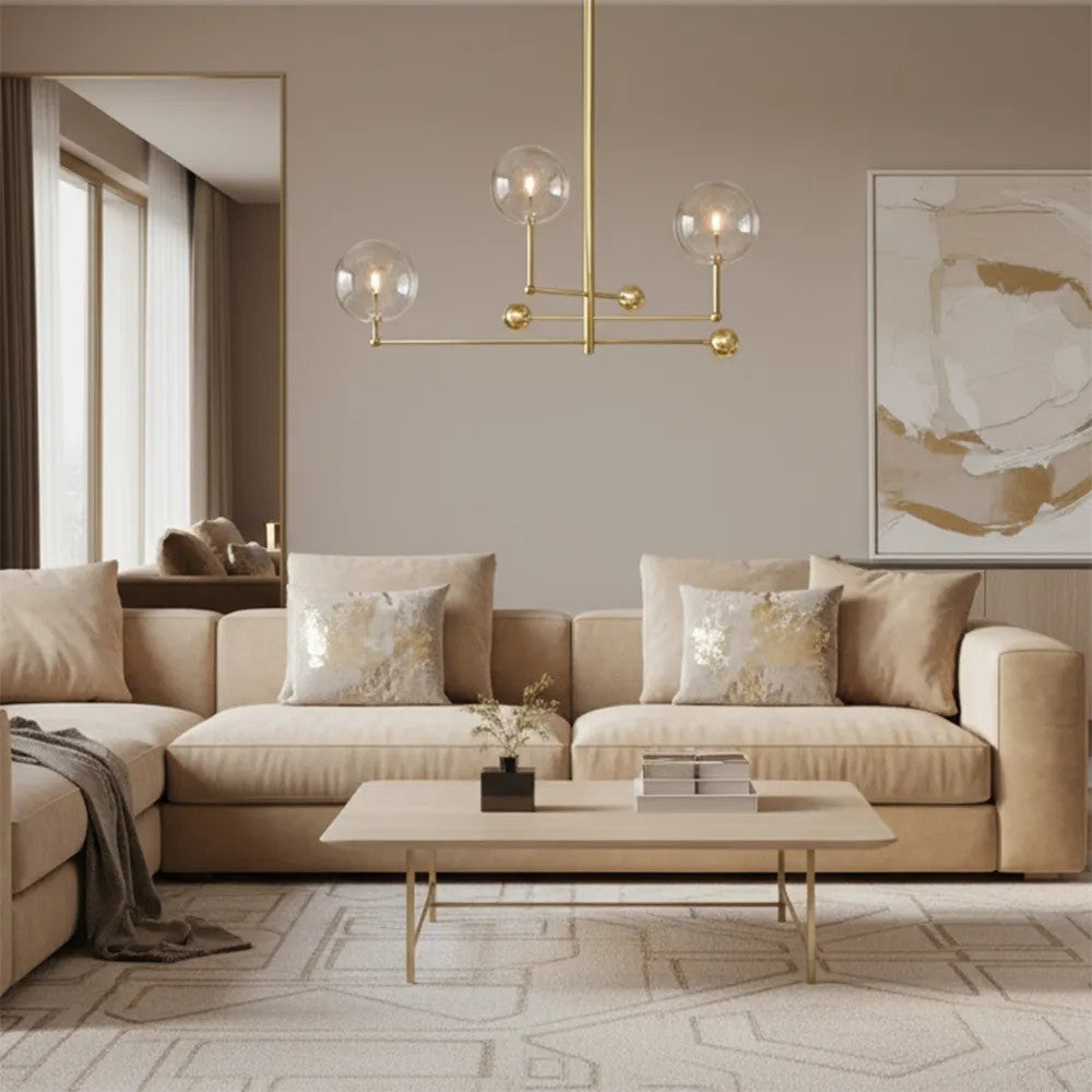 Lampa Wisząca Szklane Kule 3 Szt APP918-3CP Złota 5