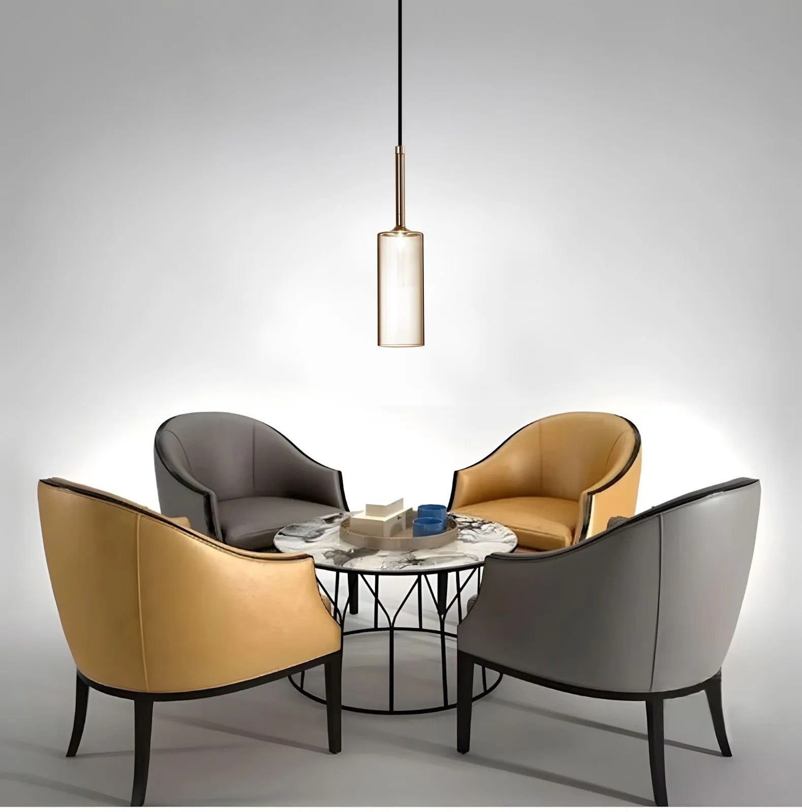 Lampa Sufitowa Wisząca Szklany Klosz APP1700-1CP AMBER C 5