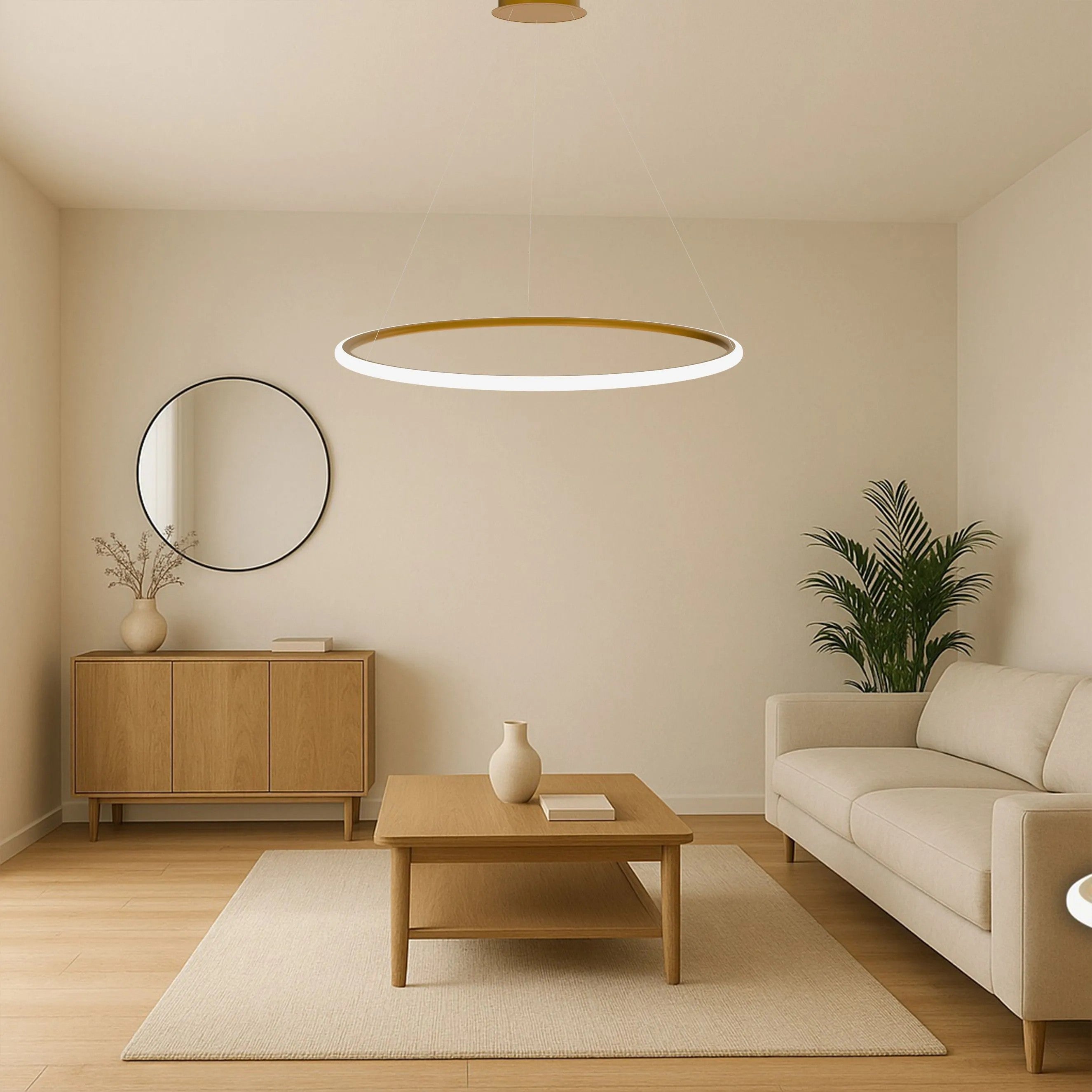 LAMPA SUFITOWA WISZĄCA LED LHJ006-CP 100cm ZŁOTA SZCZOTKOWANA 5
