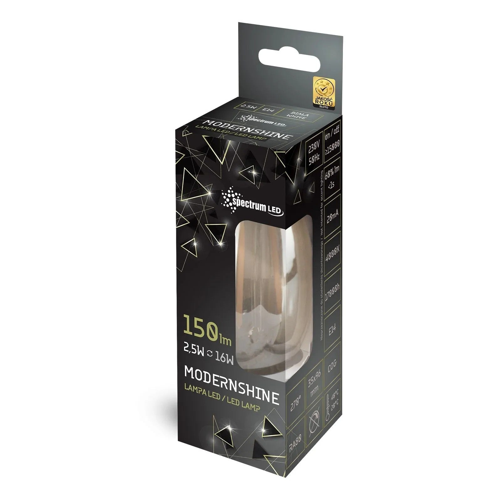 Żarówka LED Neutralna E-14 230V 2,5W Dekoracyjna Lustrzana 14467 5