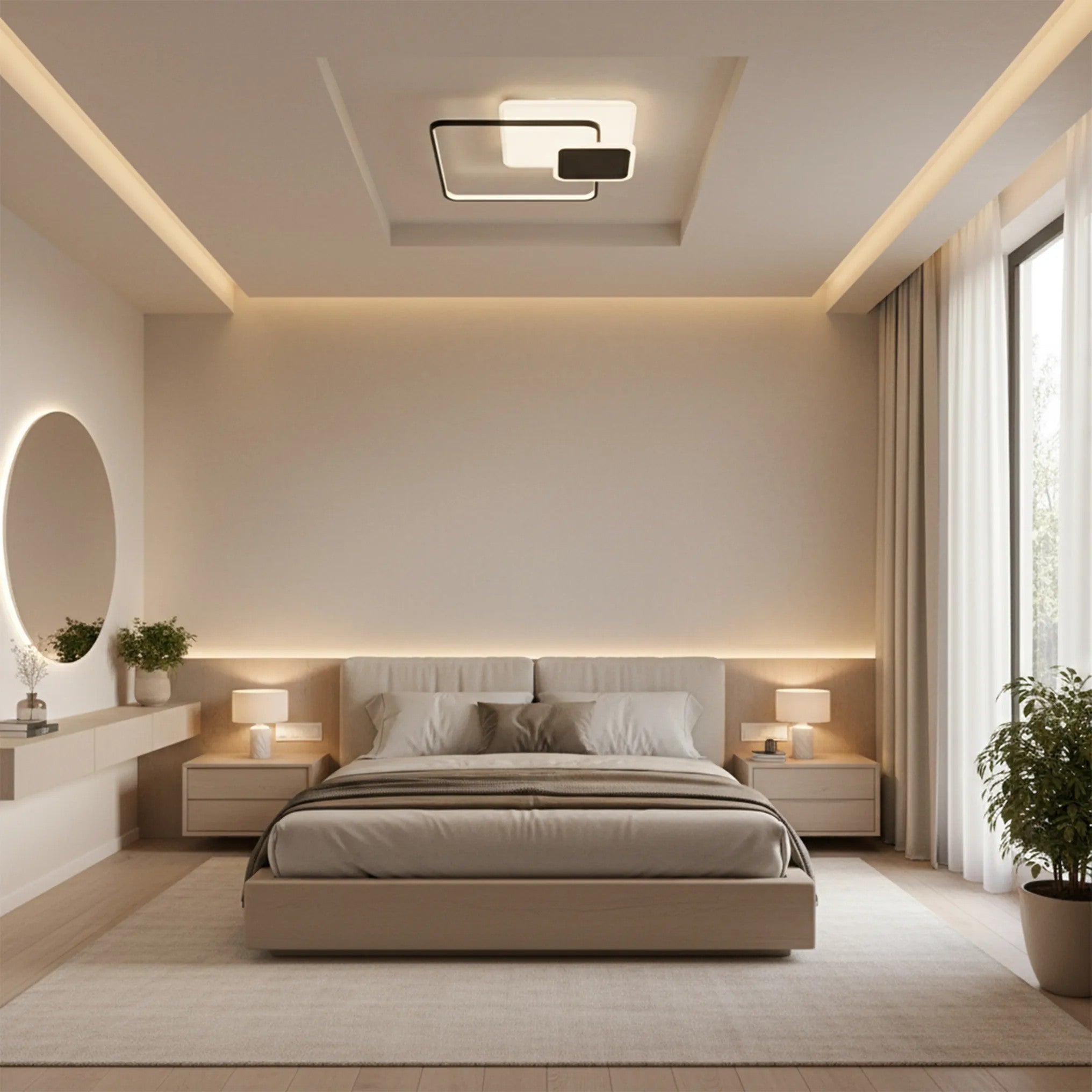 Lampa Sufitowa APP1712-C Plafon LED Czarna + Pilot 5