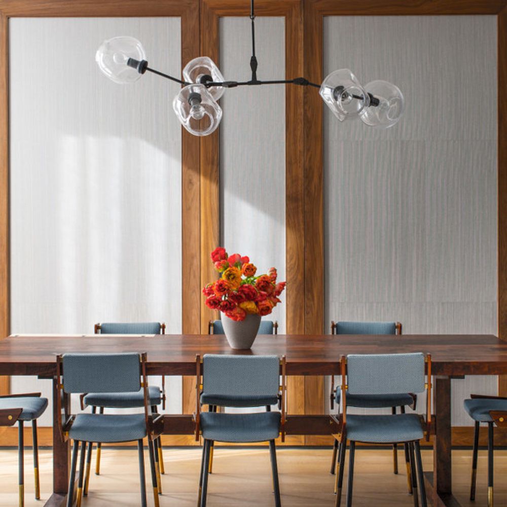 Lampa Wisząca Szklane Kule 5 Ramion APP504-5C Czarna