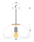 Lampa Sufitowa Wisząca Szklana Lustrzana APP323-1CP Złota