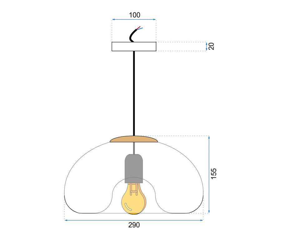 Lampa Sufitowa Wisząca Szklana Lustrzana APP323-1CP Złota