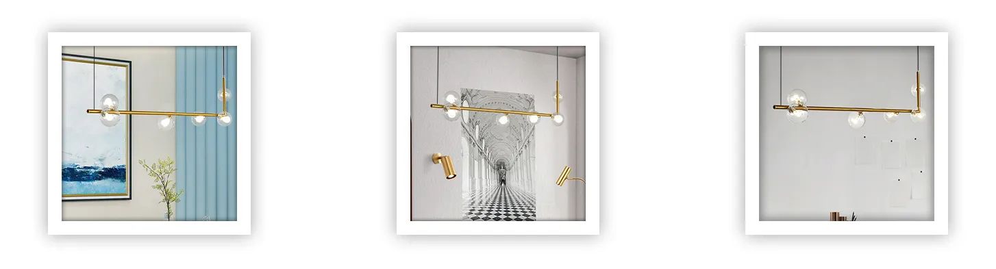 Lampa Wisząca Szklane Kule APP690-6CP Złota 7