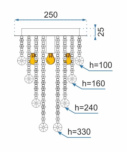 Kryształowa Lampa Sufitowa Plafon 392201