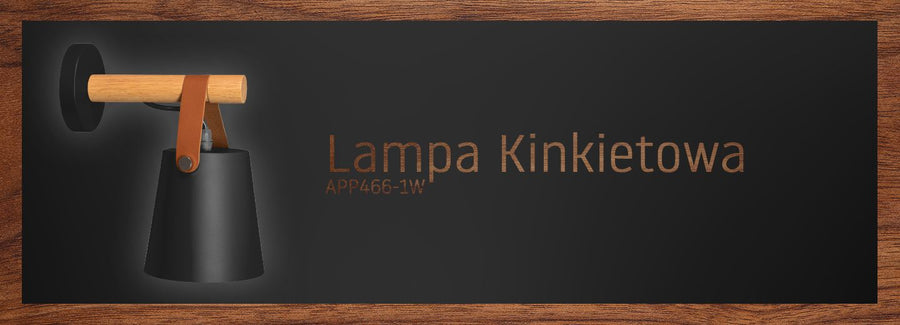 Lampa Kinkiet Ścienny Metalowy Z Paskiem APP466-1W Czarna