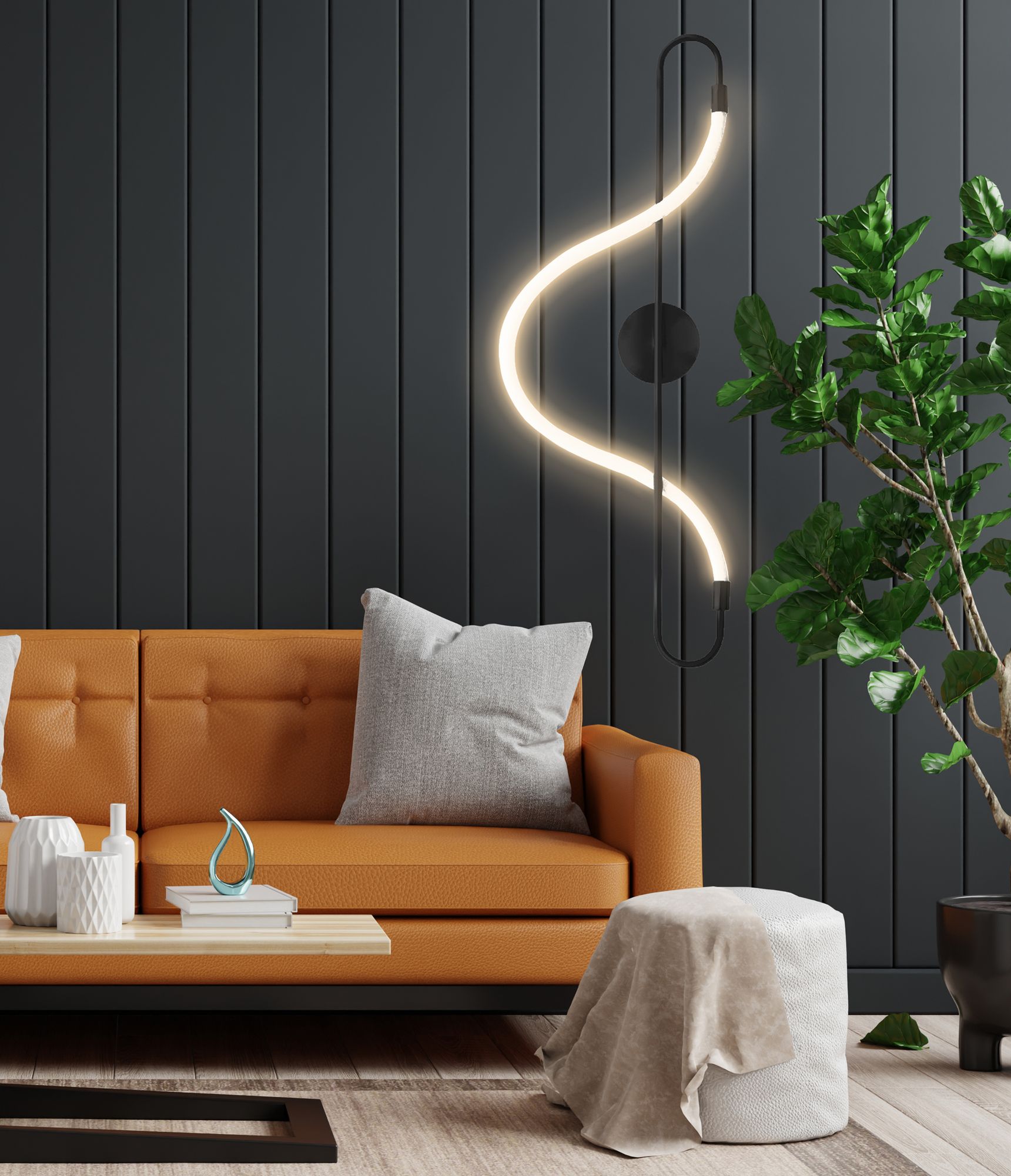 Lampa ścienna kinkiet LED APP857-W Long Czarna