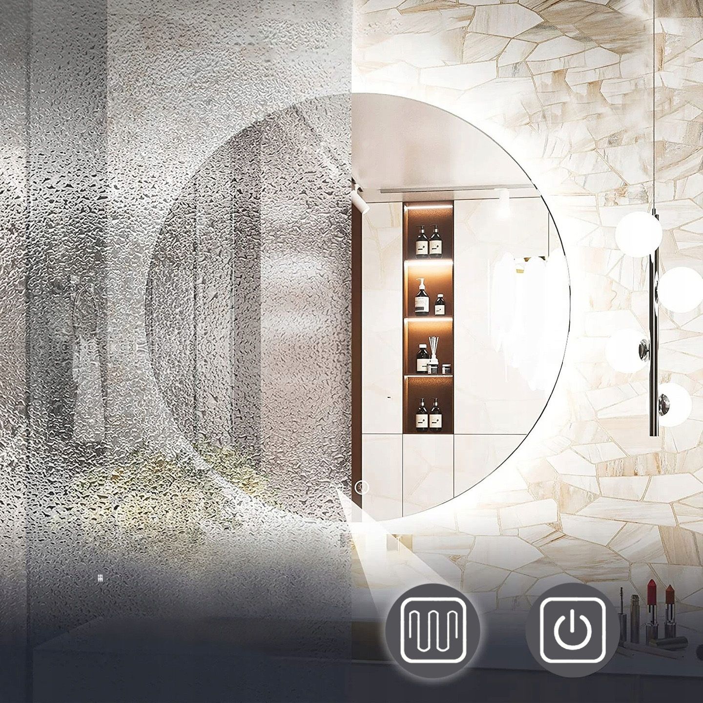 Lustro ścienne led 50cm hzj050