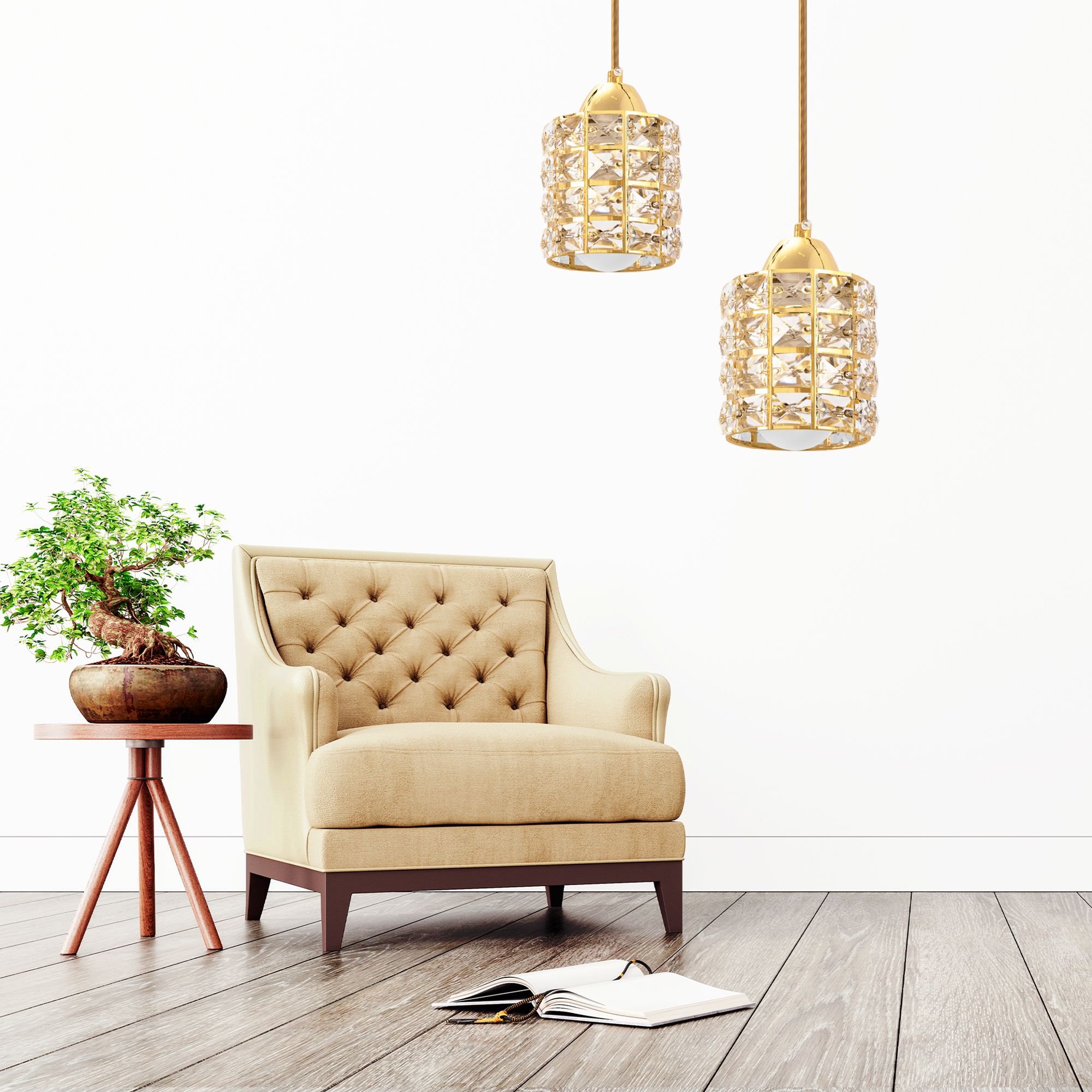 Lampa Sufitowa Kryształ APP724-1CP Złota