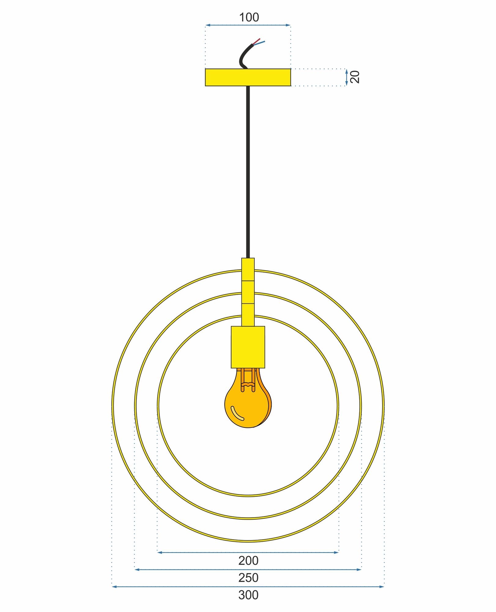 Lampa Sufitowa Metalowa Pierścieniowa APP286-1CP Złota